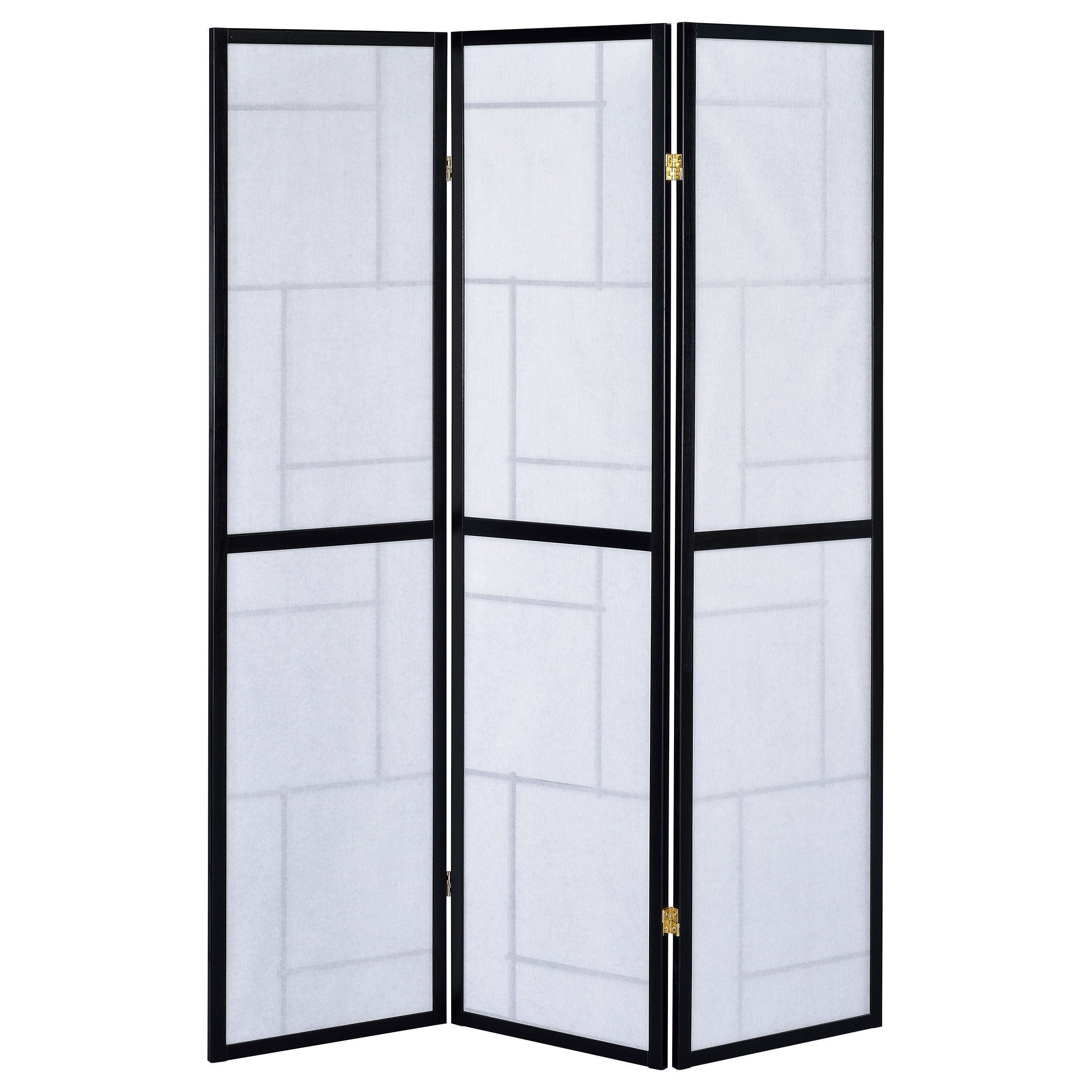 Damis 3-Panel Room Divider Folding Shoji Screen Black — view 5