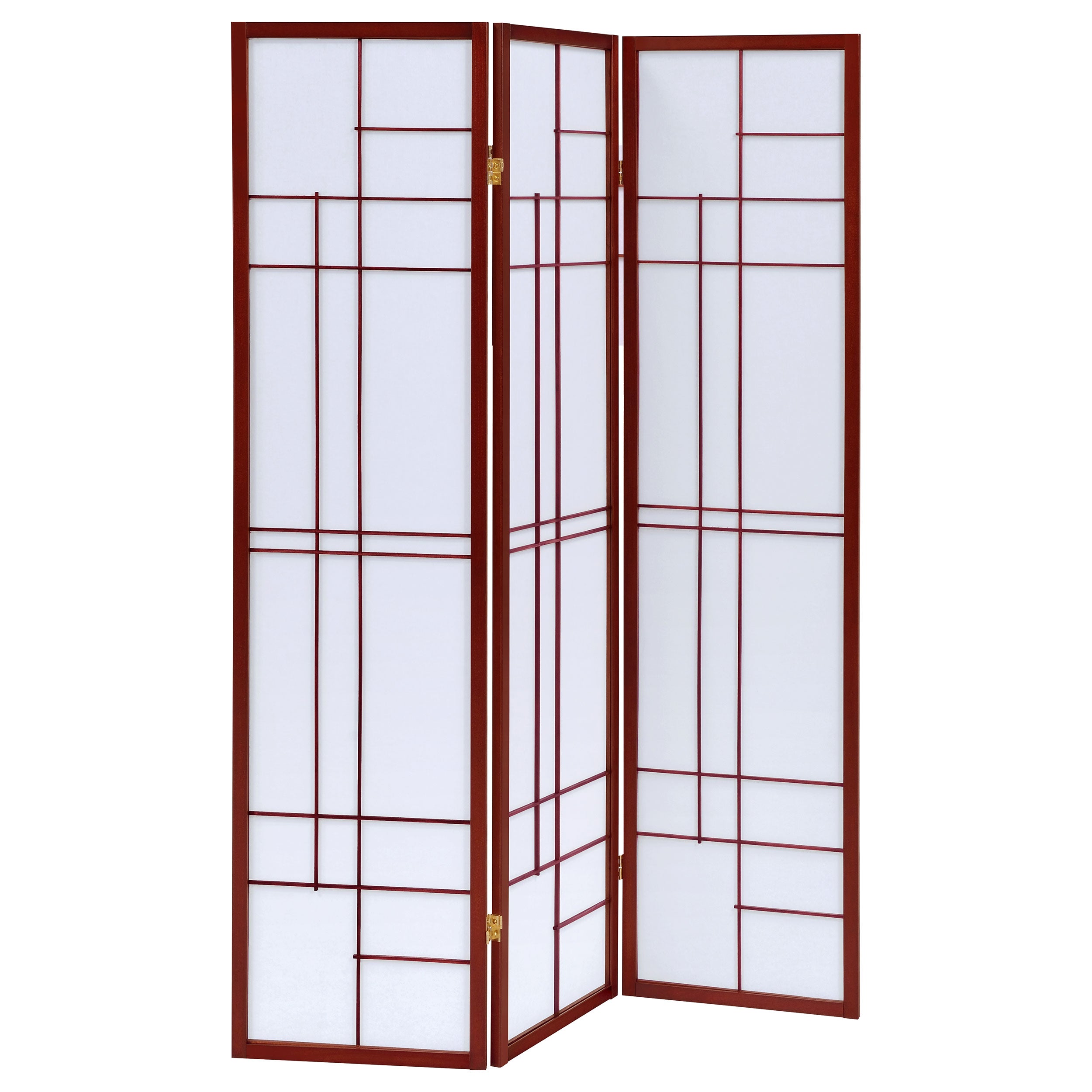 Katerina 3-Panel Room Divider Folding Shoji Screen Cherry — view 1