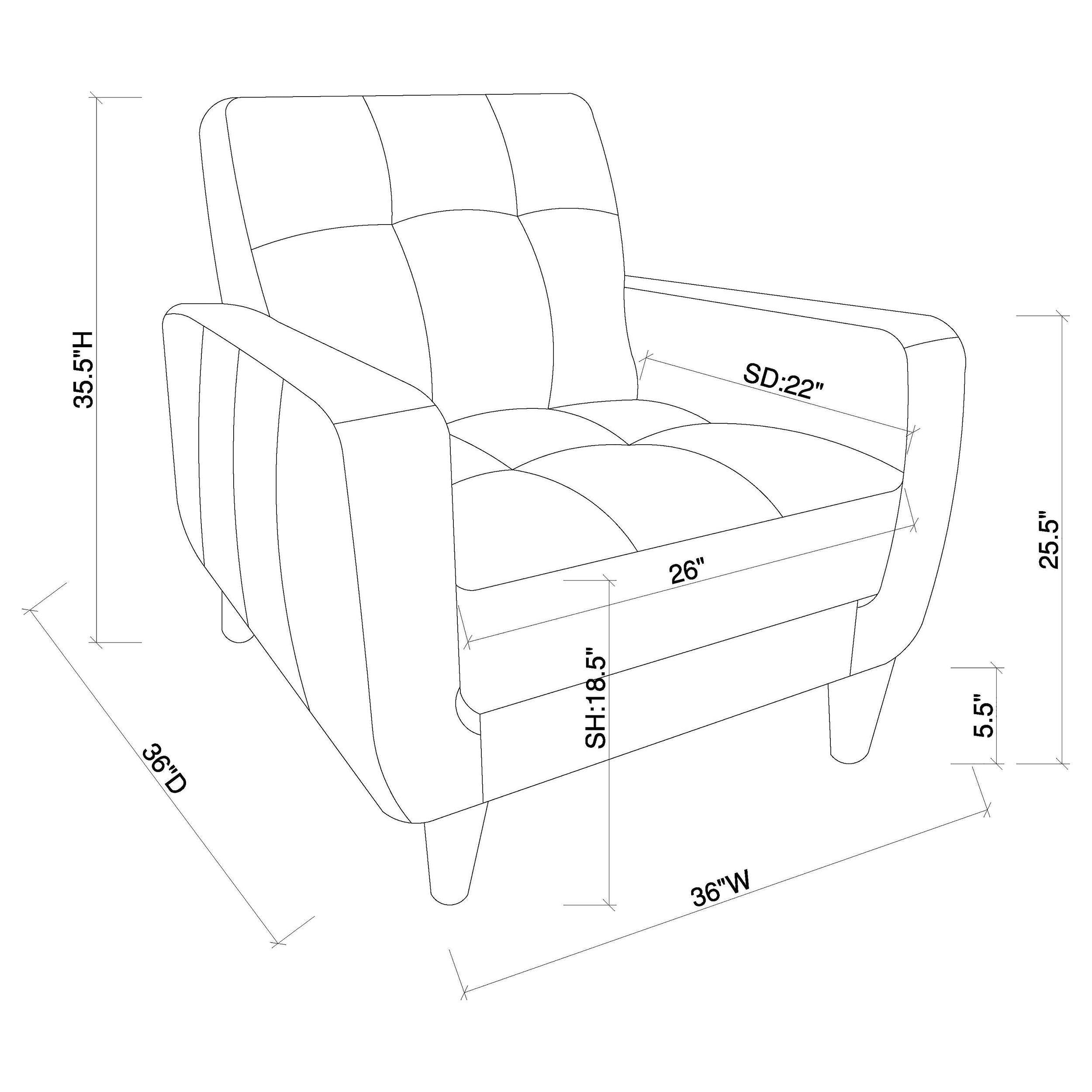 Aaron Upholstered Track Arm Tufted Accent Chair Black — view 4