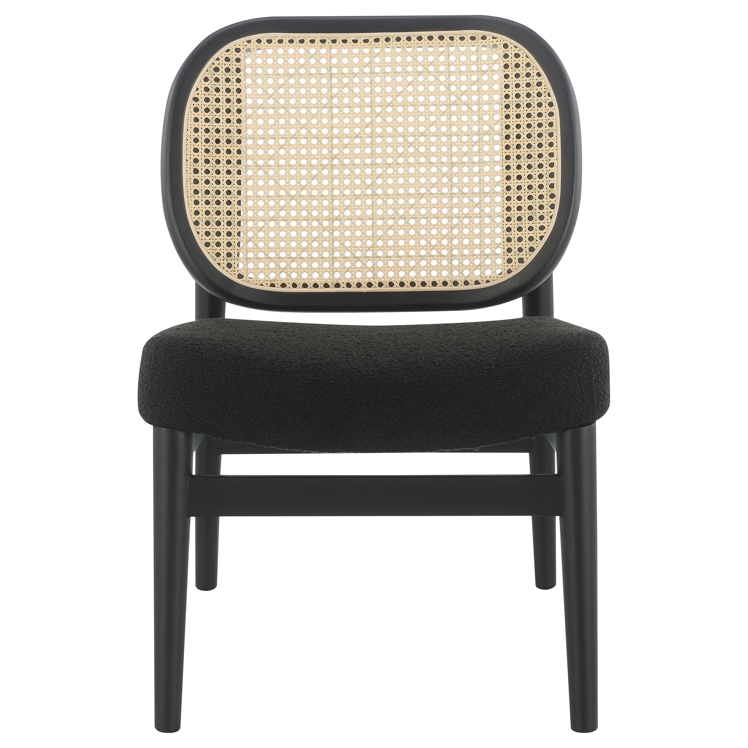 Rayo Rattan Cane Back Accent Chair with Padded Seat Black — view 3