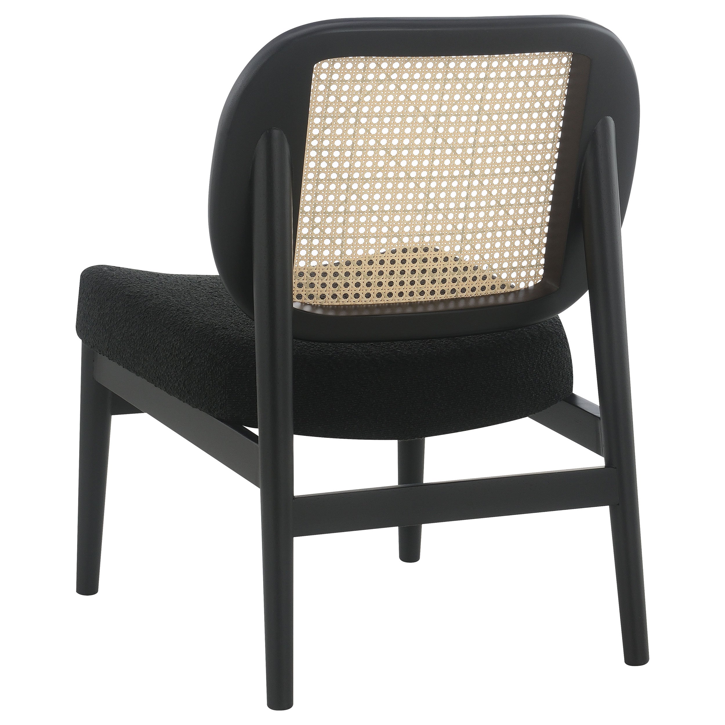 Rayo Rattan Cane Back Accent Chair with Padded Seat Black — view 6