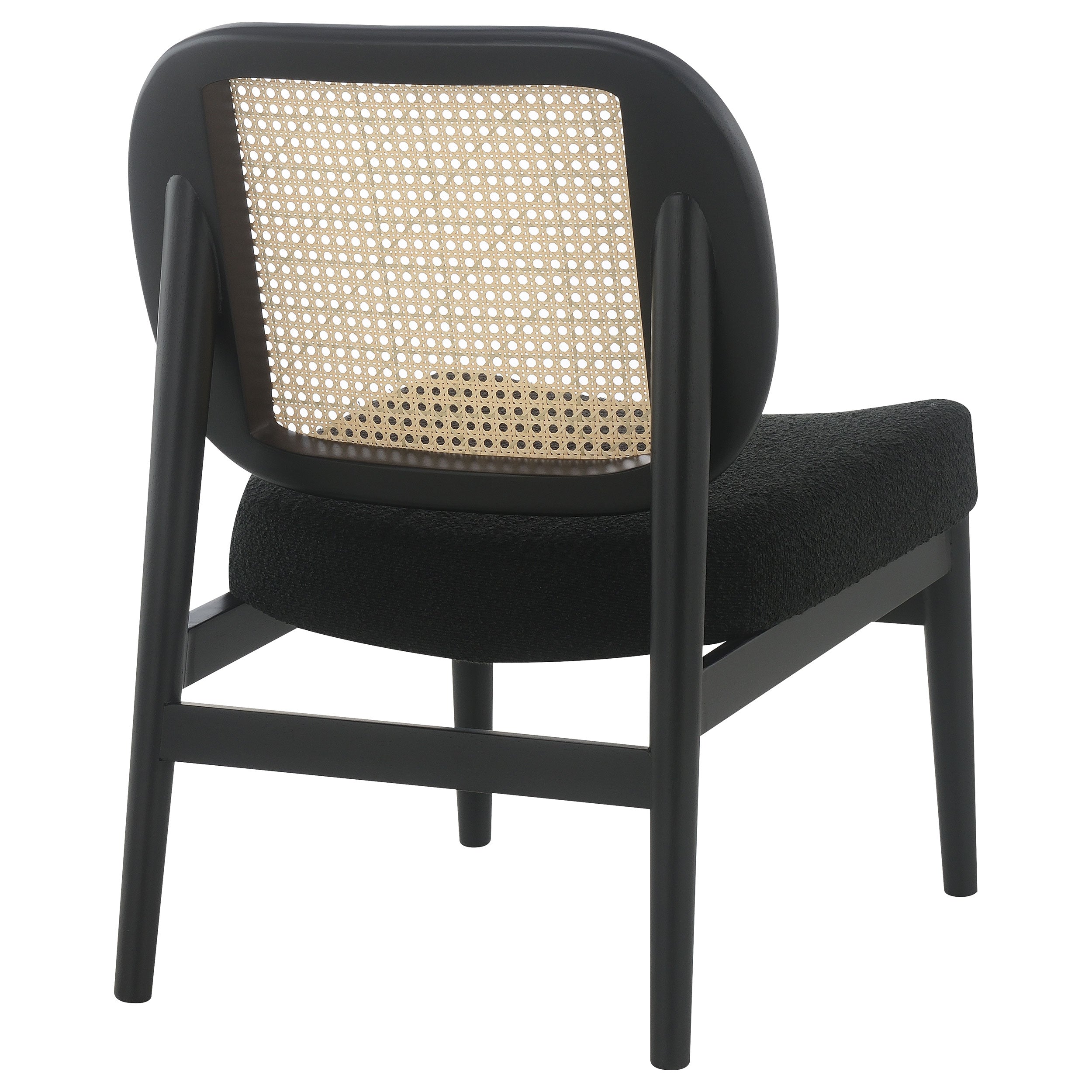 Rayo Rattan Cane Back Accent Chair with Padded Seat Black — view 7