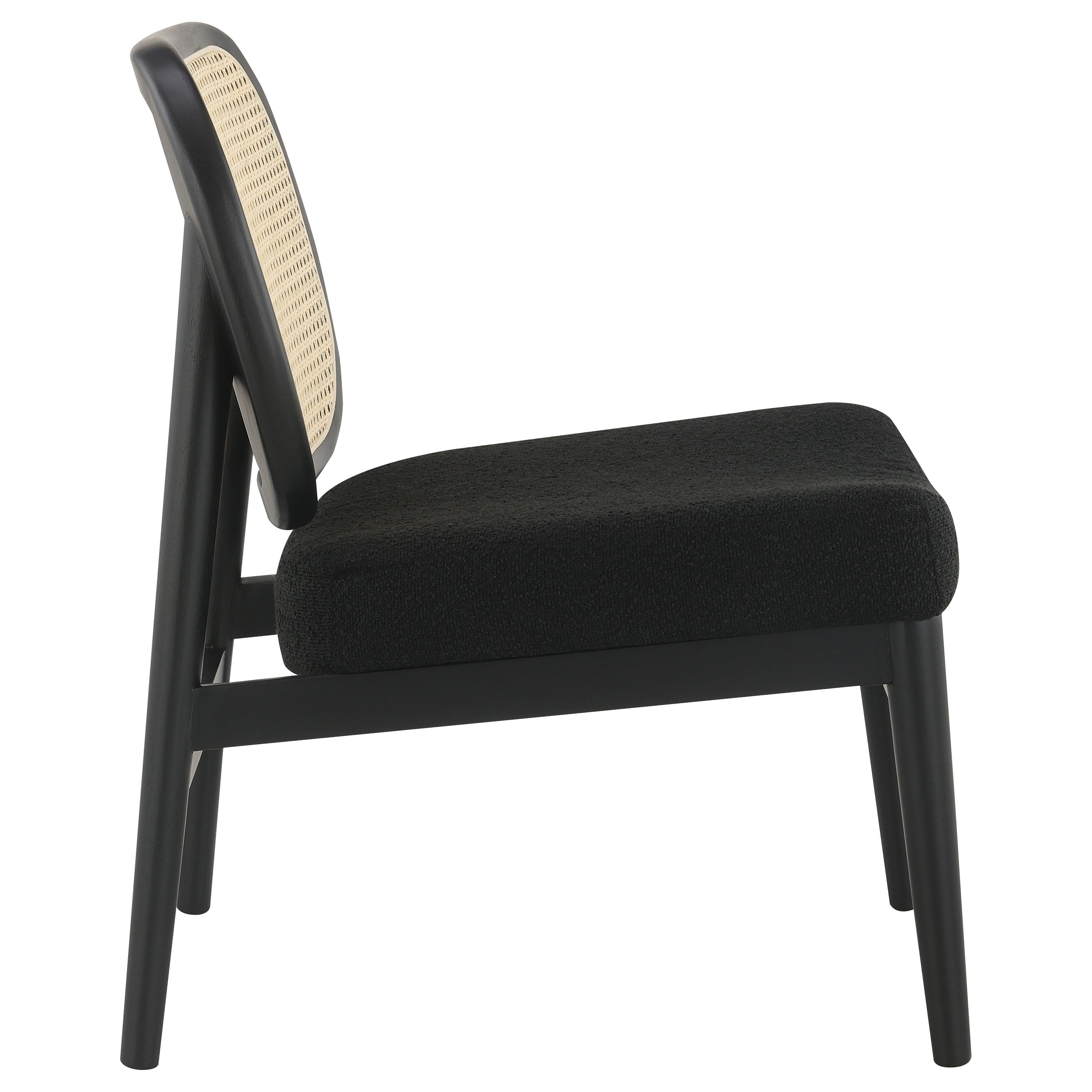 Rayo Rattan Cane Back Accent Chair with Padded Seat Black — view 8