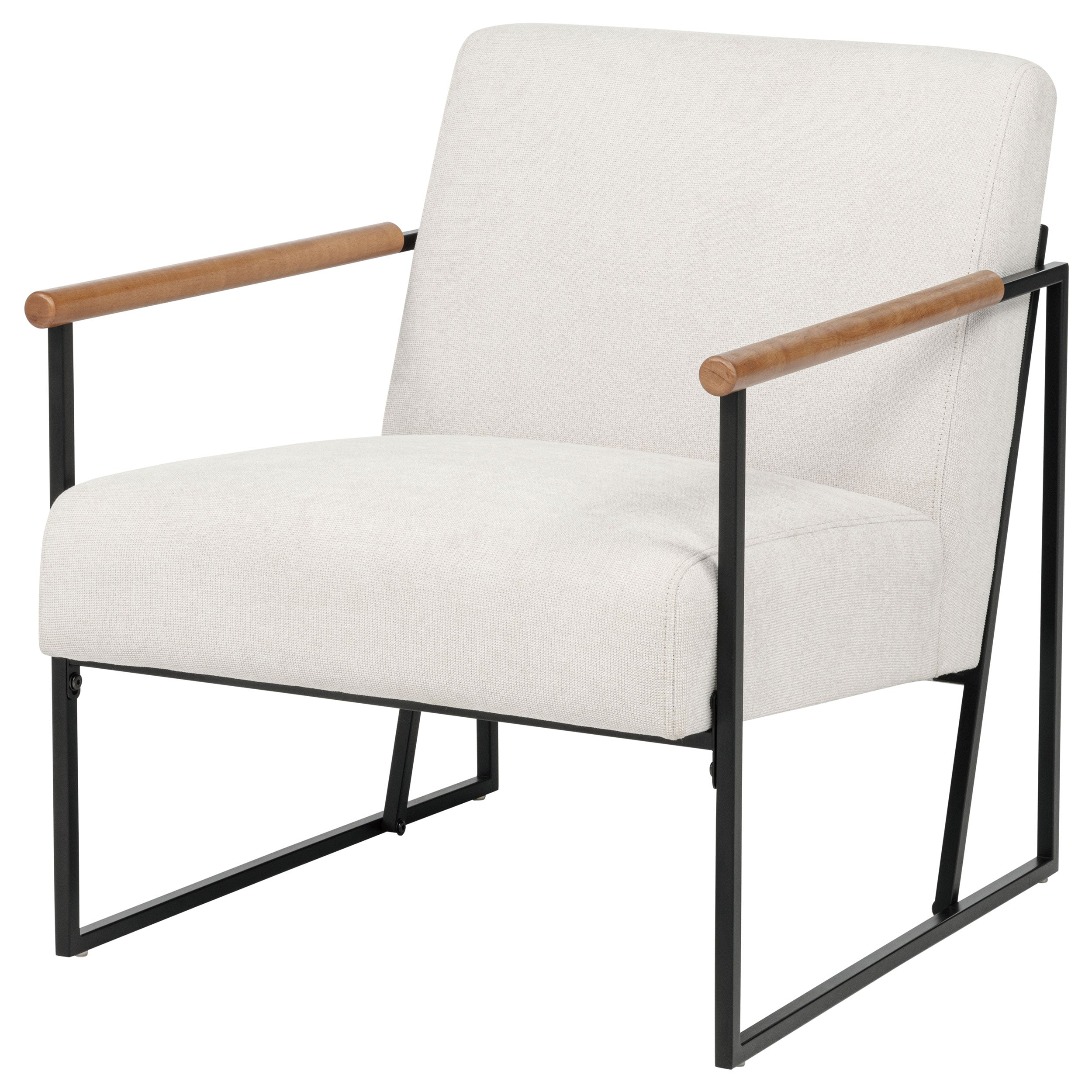 Monsen Fabric Upholstered Metal Frame Accent Chair Ivory — view 4