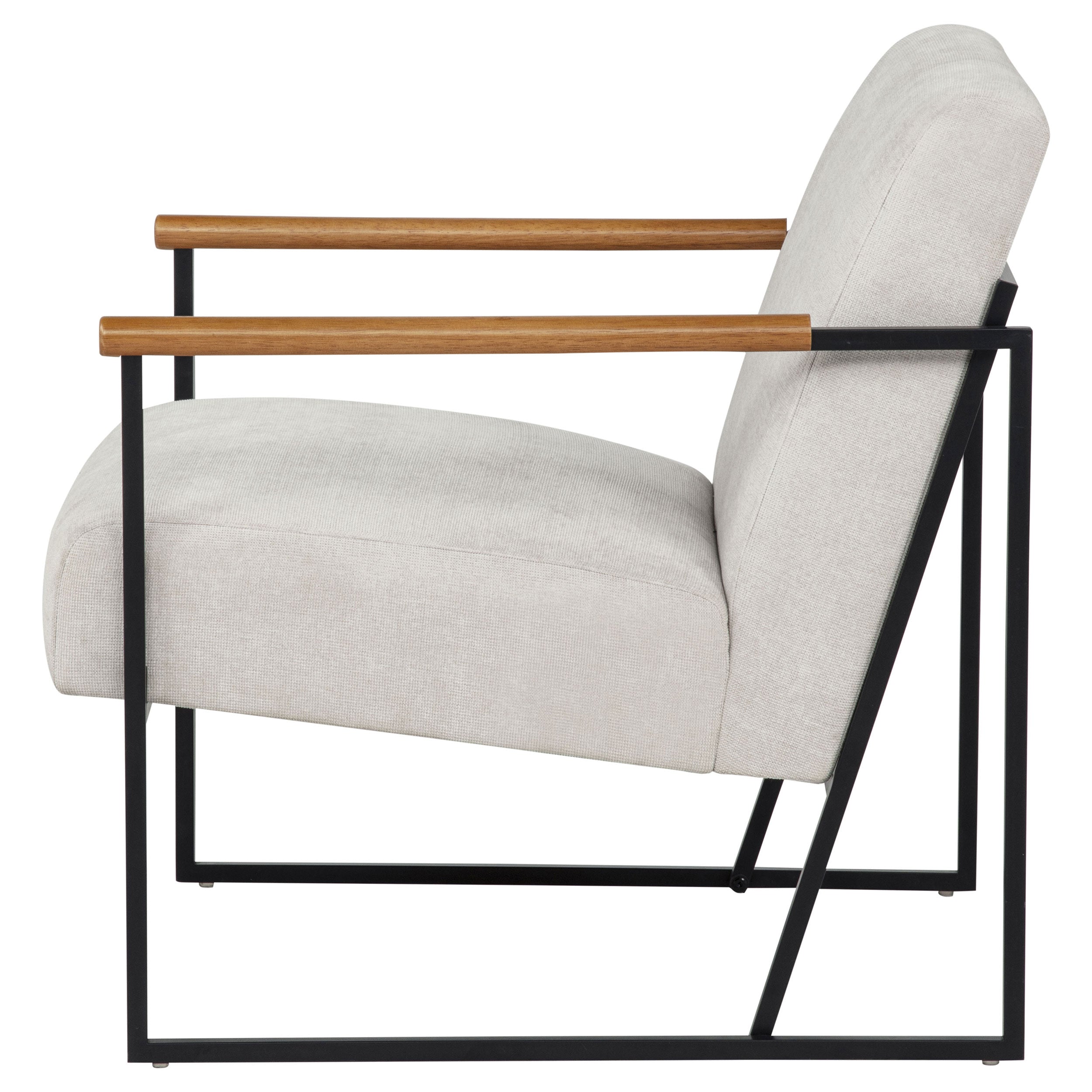 Monsen Fabric Upholstered Metal Frame Accent Chair Ivory — view 5