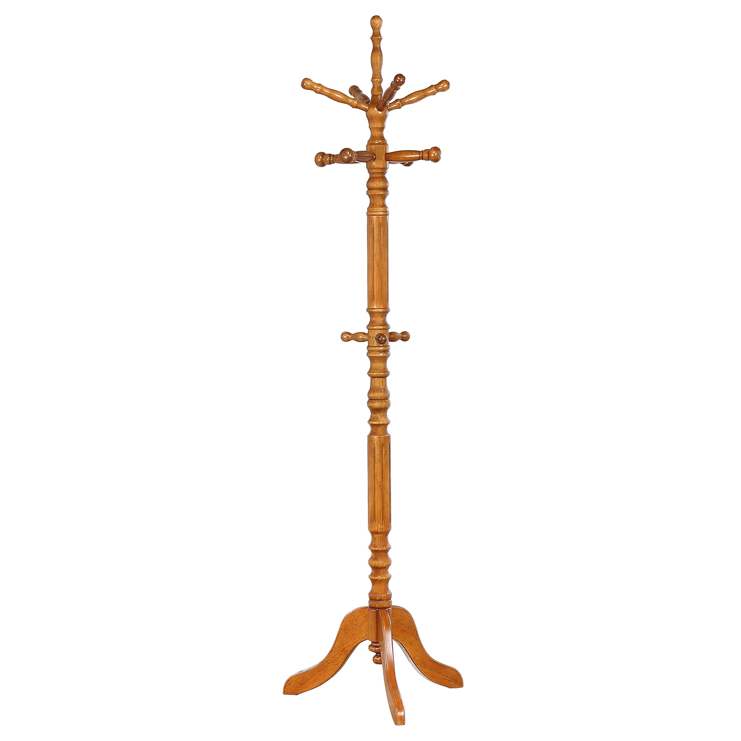 Achelle 11 Hook Freestanding Coat Rack Hanger Golden Brown — view 1