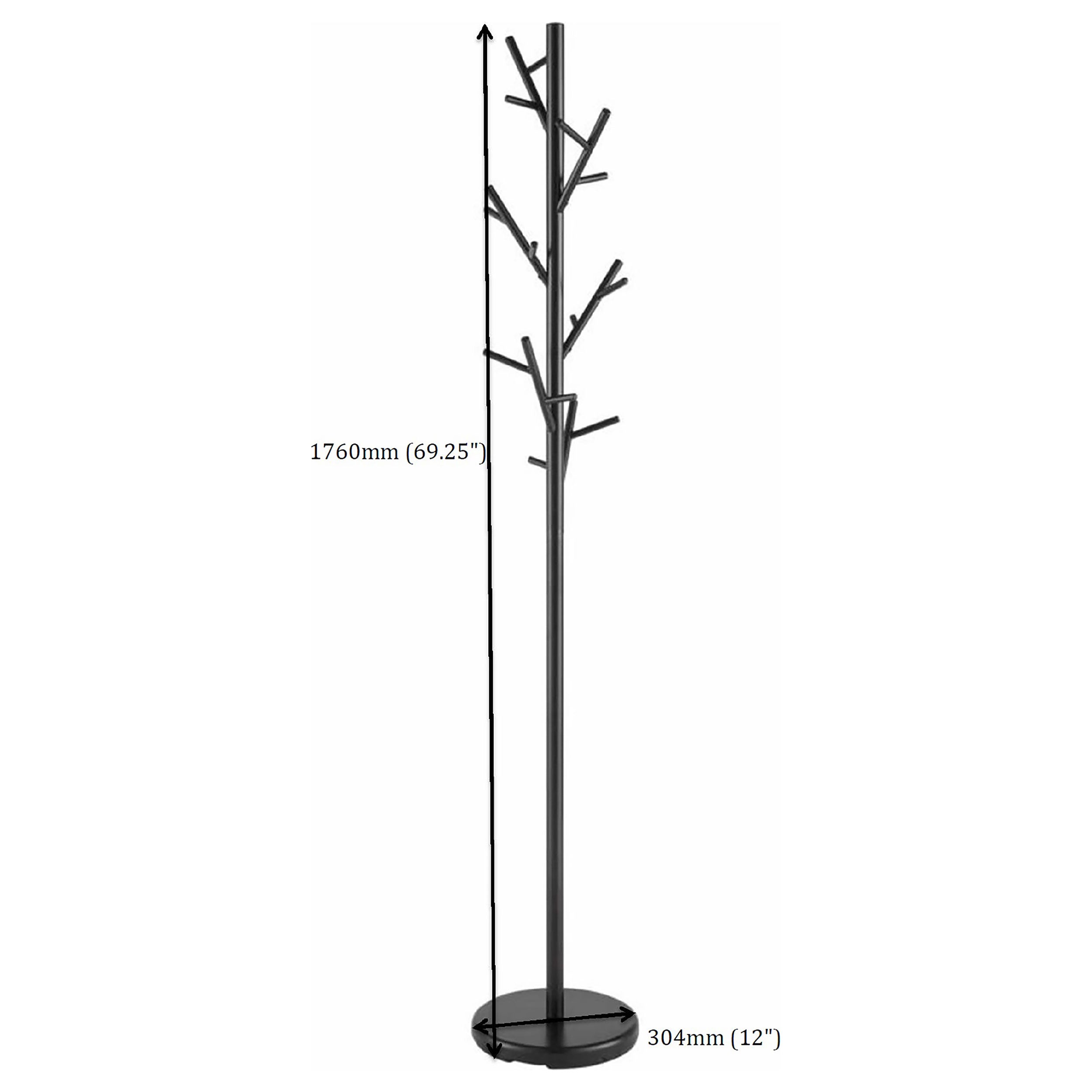 Clover 18 Hook Freestanding Metal Coat Rack Hat Hanger Black — view 5