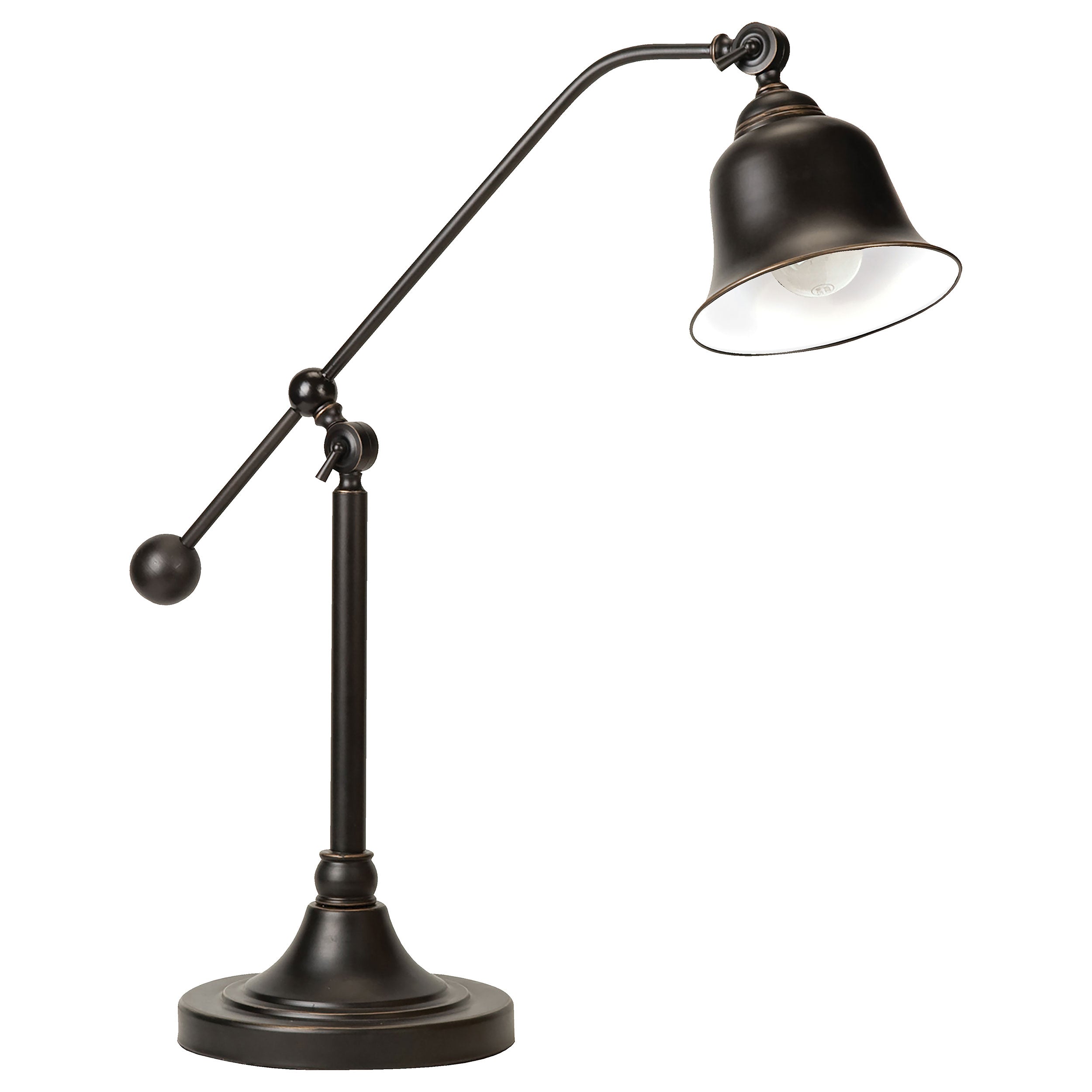 Eduardo 25-inch Bell Down Bridge Table Lamp Dark Bronze — view 1