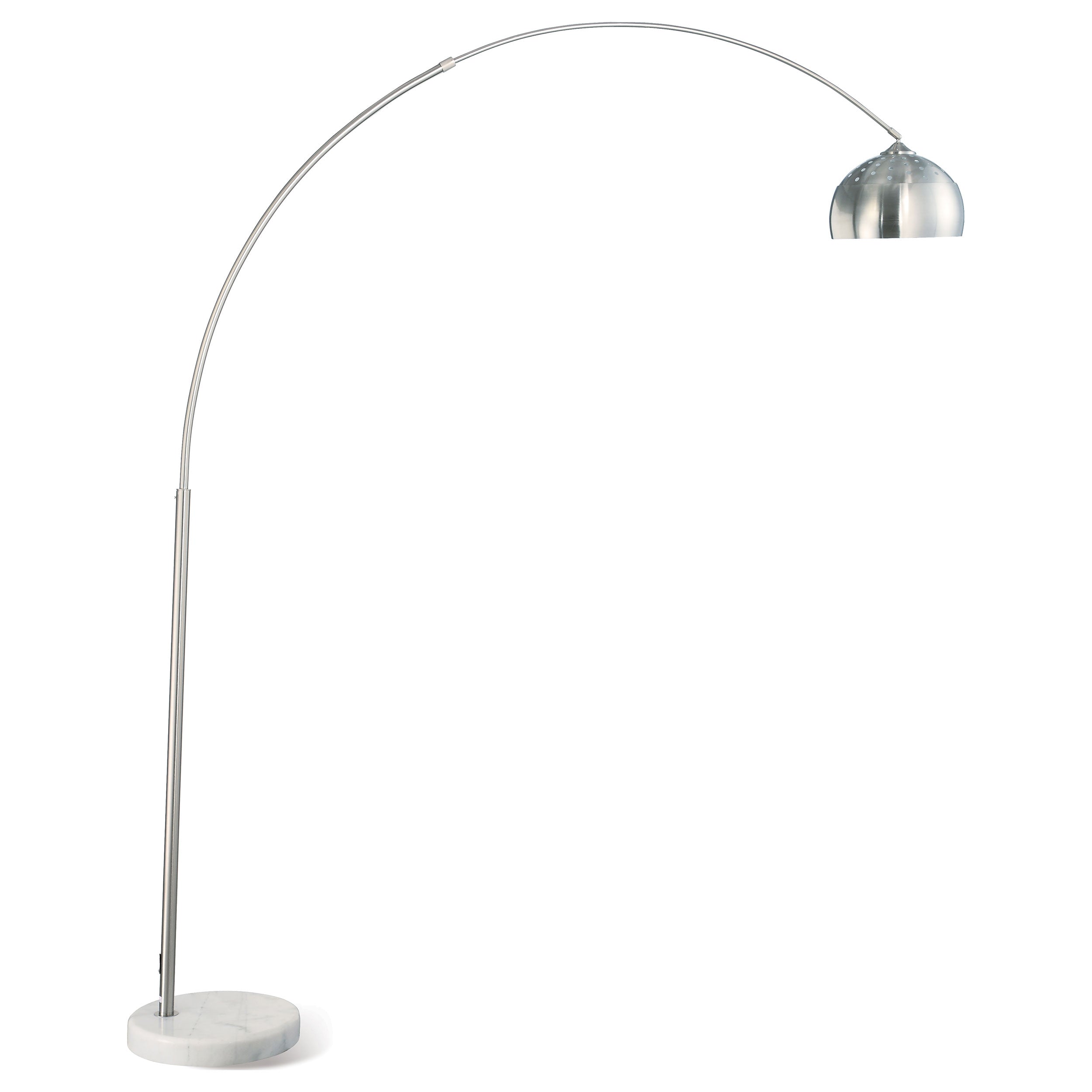 Krester 85-inch Dome Shade Metal Arc Floor Lamp Chrome — view 1