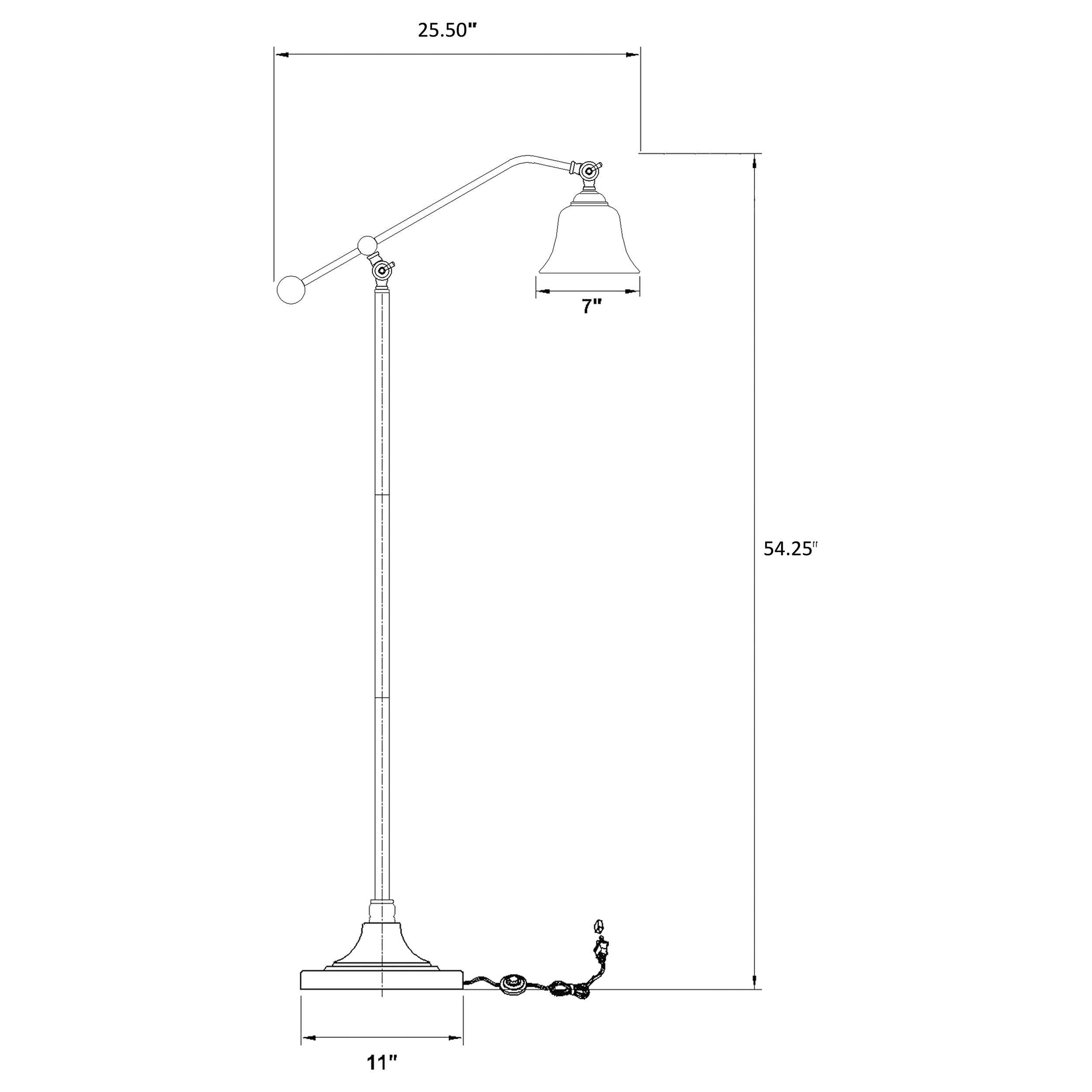 Eduardo 54-inch Bell Down Bridge Floor Lamp Dark Bronze — view 2
