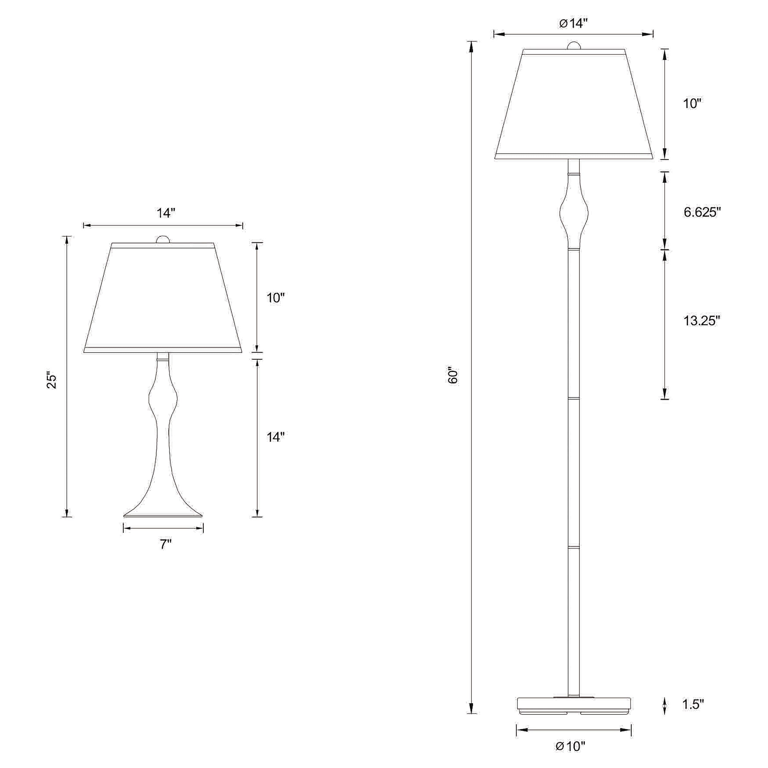 Griffin 3-piece Floor and Table Lamp Set Brushed Nickel — view 3