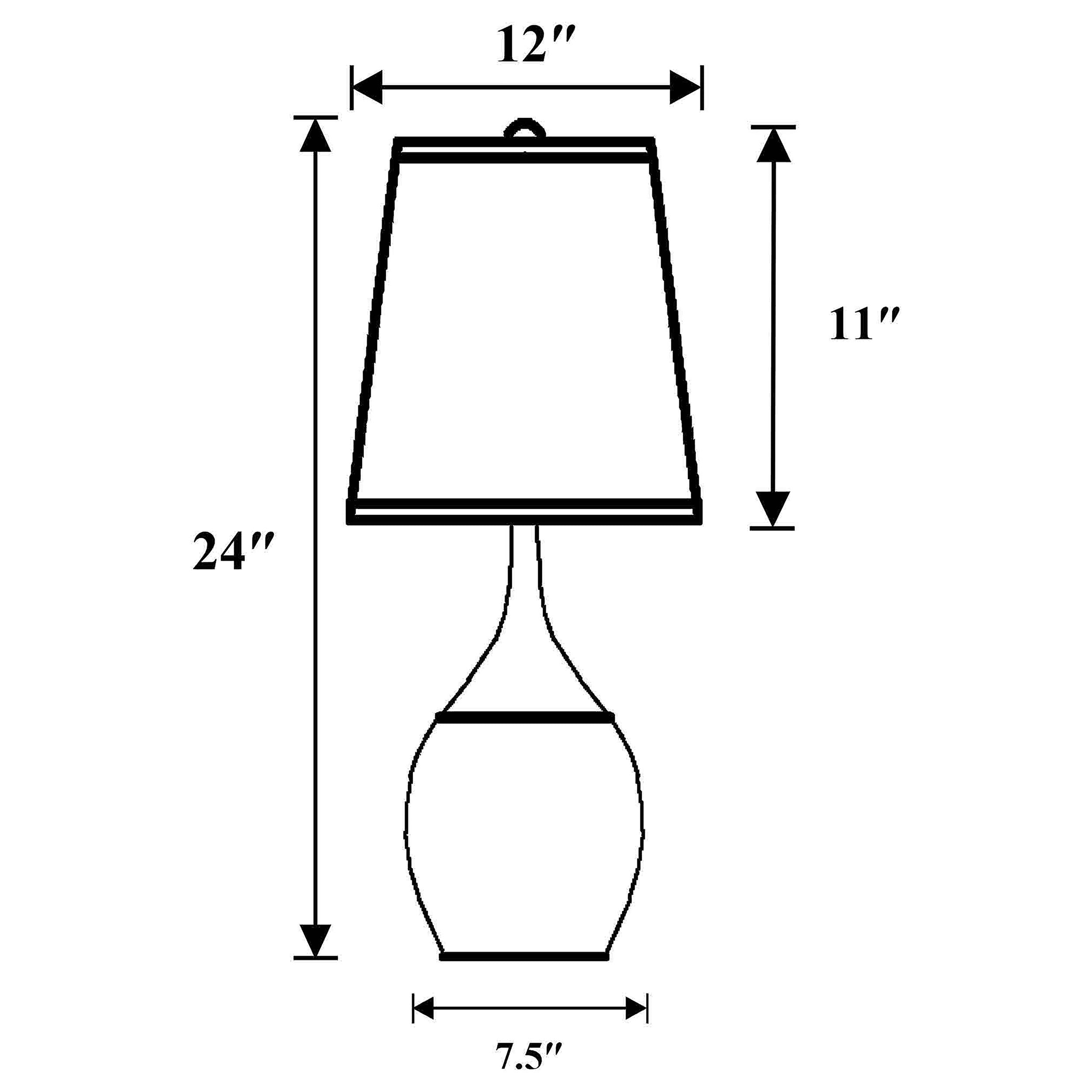Tenya 24-inch Empire Shade Urn Table Lamp Silver (Set of 2) — view 4