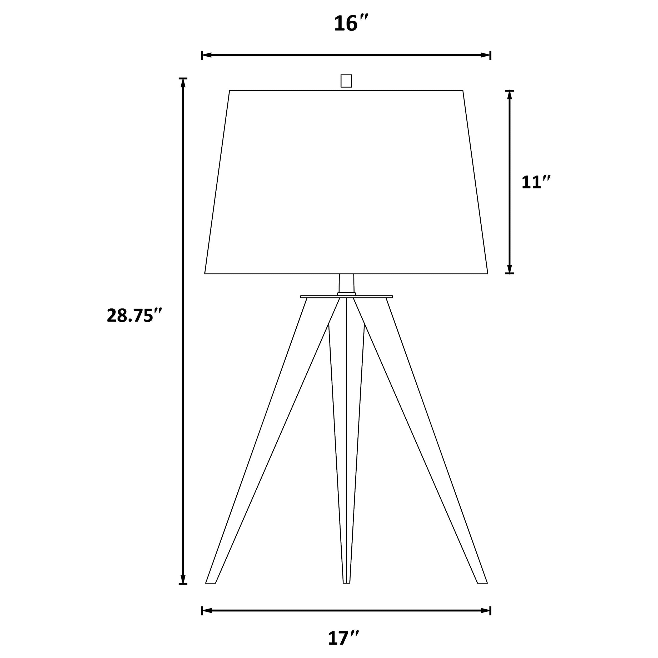 Sabat 29-inch Empire Shade Tripod Beside Table Lamp Black — view 3