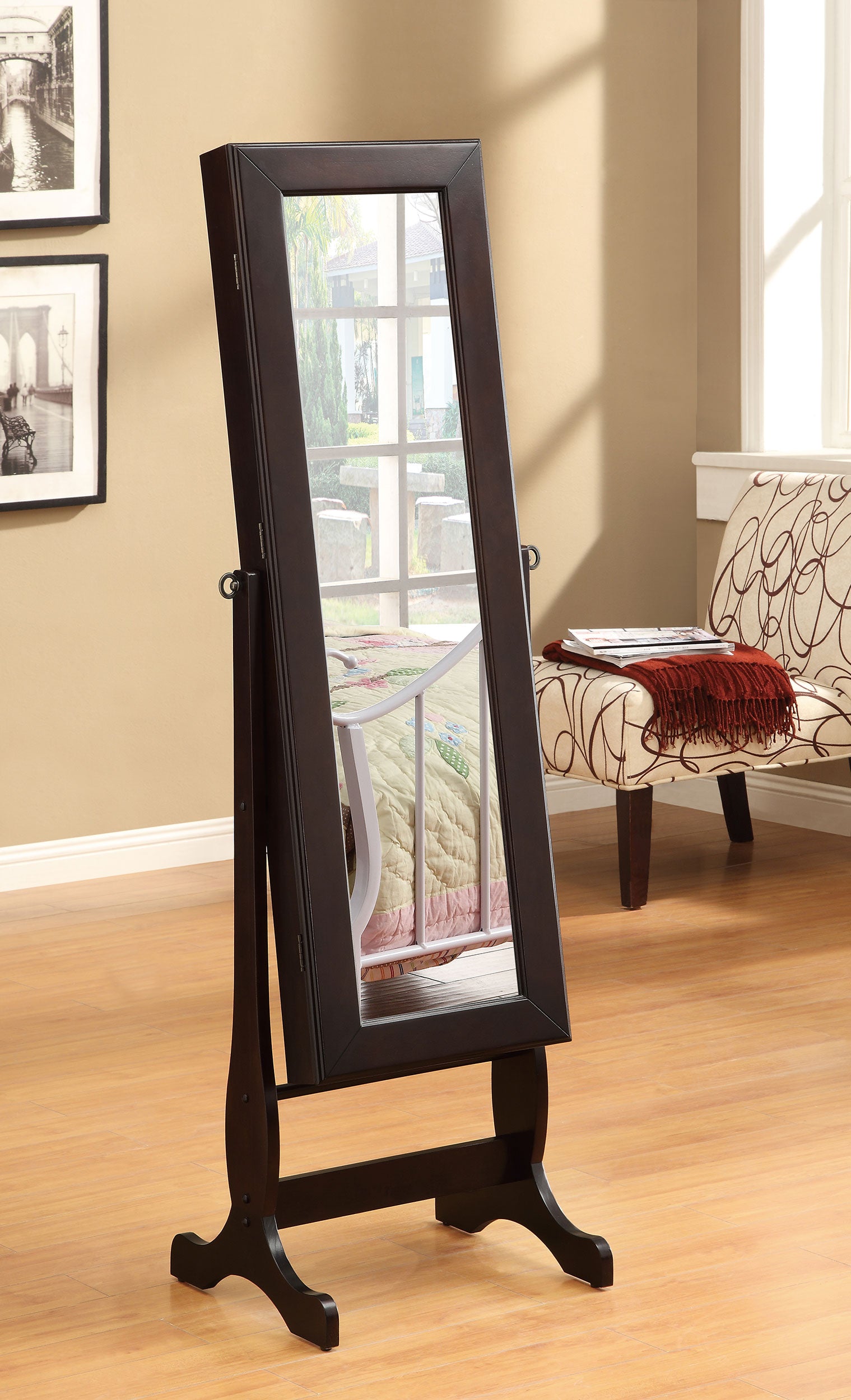 Batista Cheval Mirror with Jewelry Storage Cappuccino — view 2