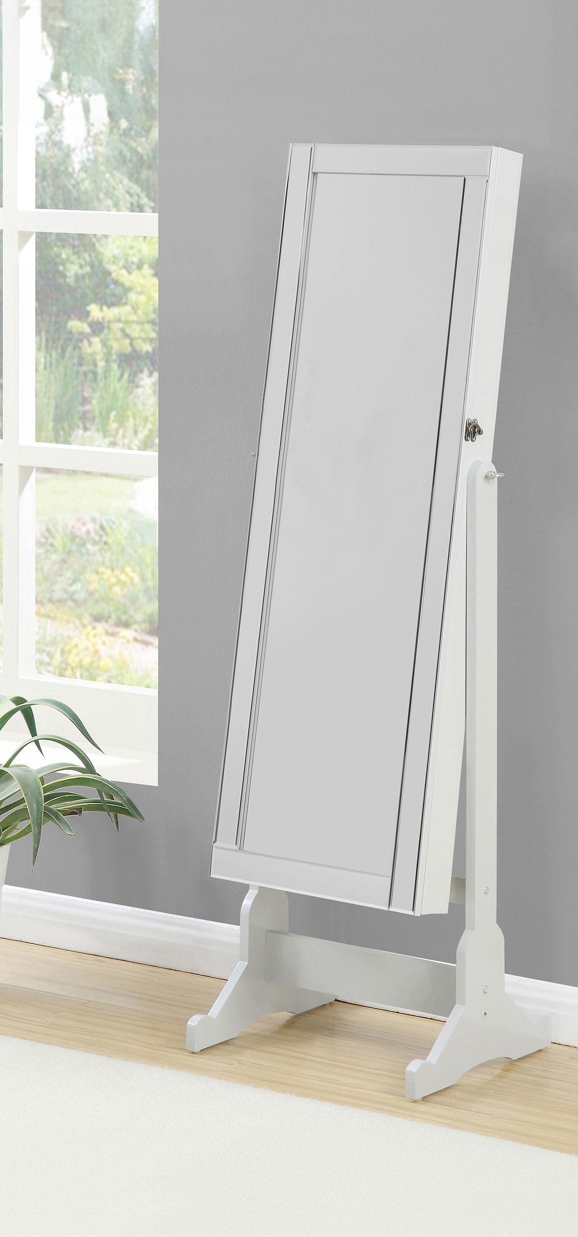 Yvonne Cheval Mirror with Jewelry Storage Dove Grey — view 2
