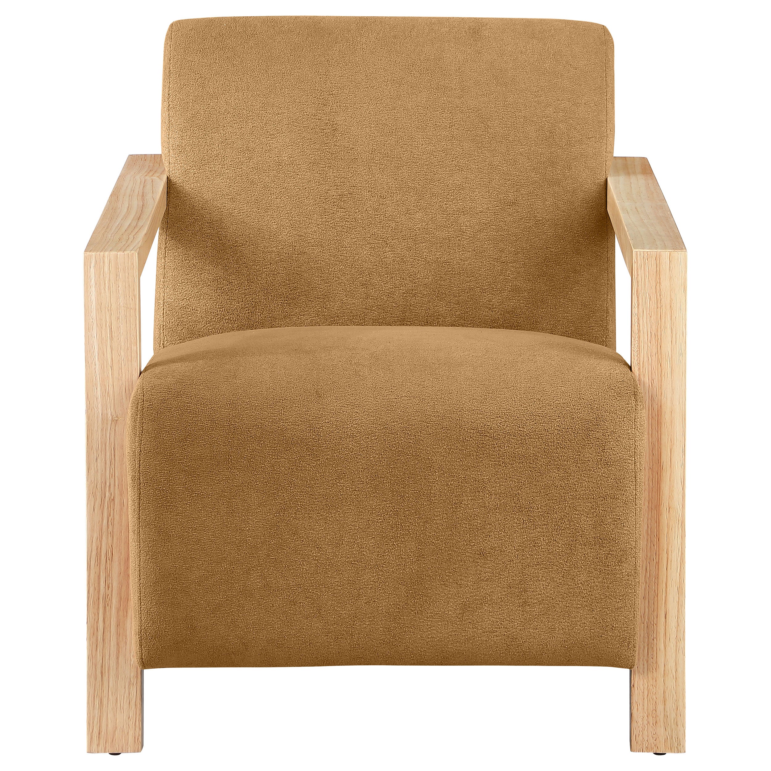 Diego Upholstered Accent Arm Chair with Wood Arms Honey — view 3