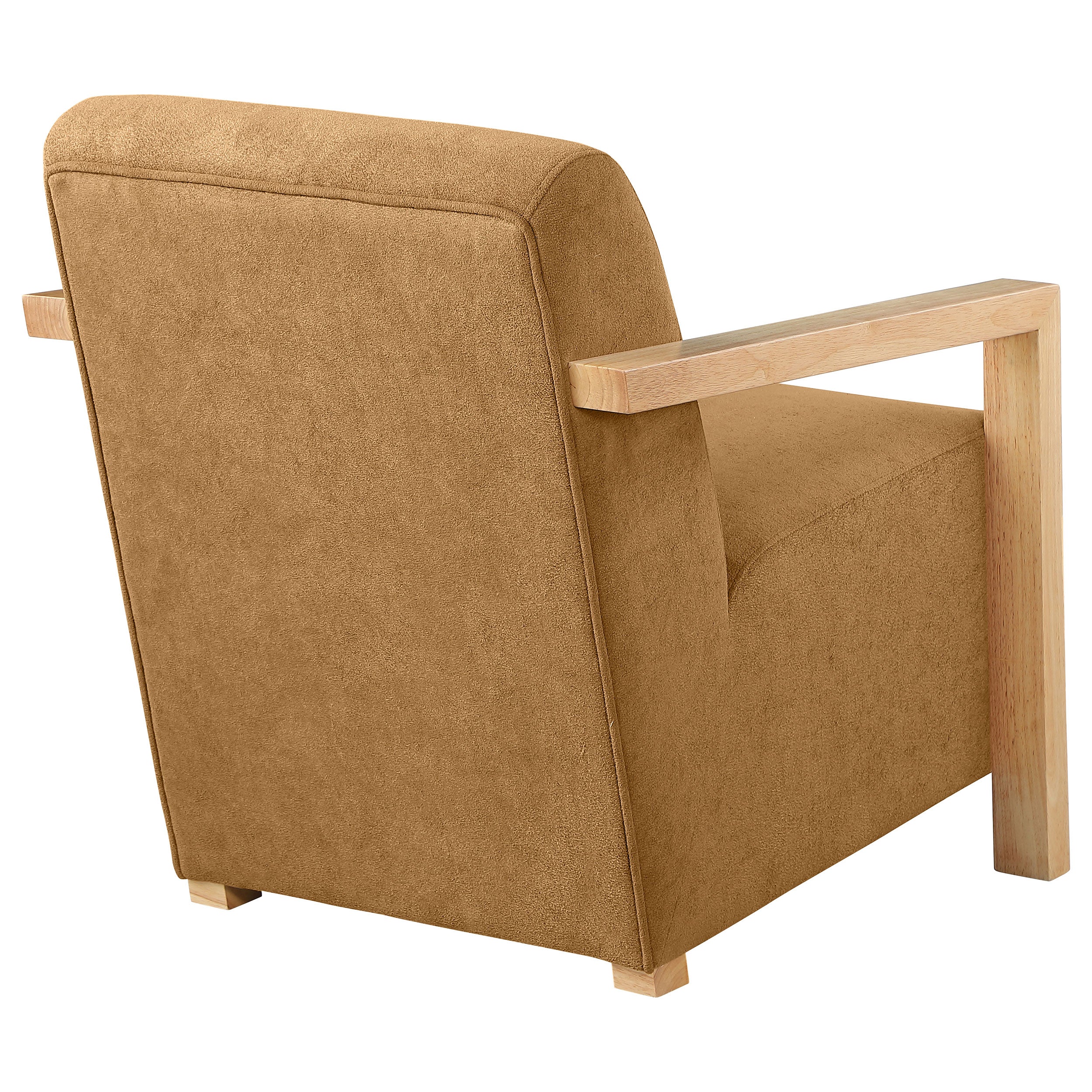 Diego Upholstered Accent Arm Chair with Wood Arms Honey — view 7