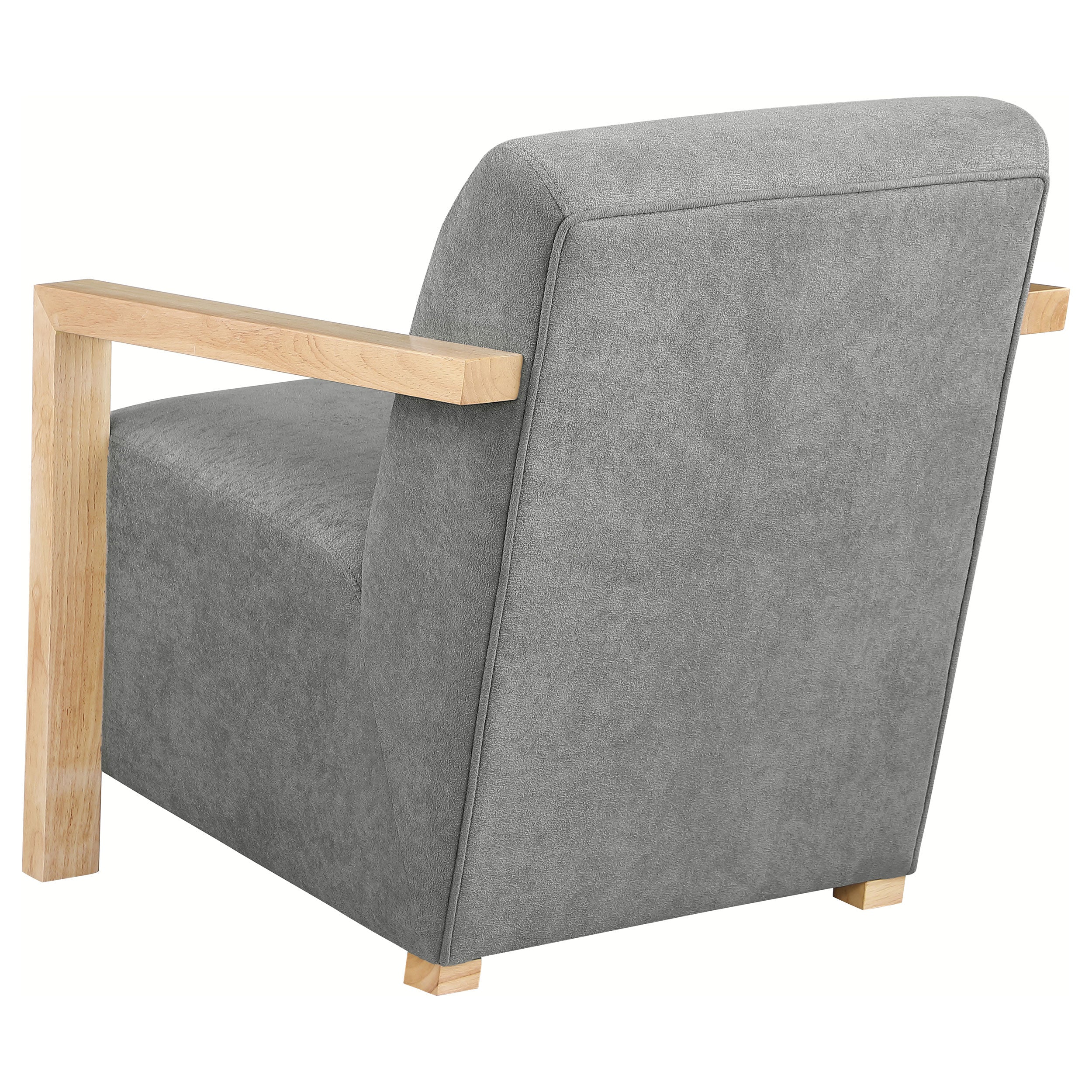 Diego Upholstered Accent Arm Chair with Wood Arms Grey — view 6