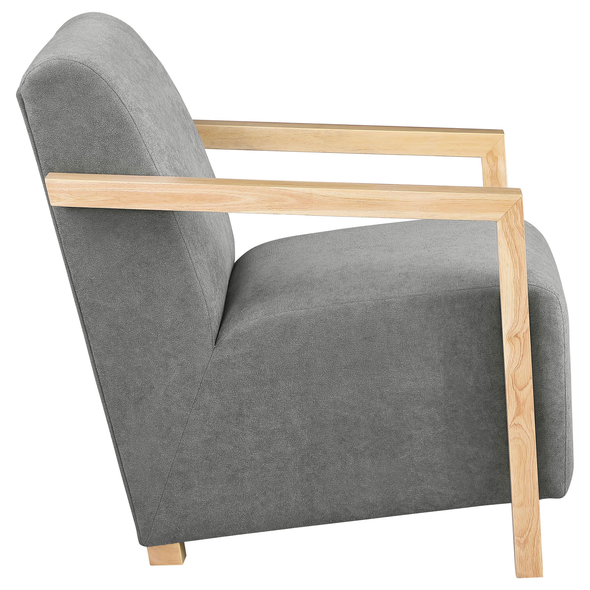 Diego Upholstered Accent Arm Chair with Wood Arms Grey — view 8