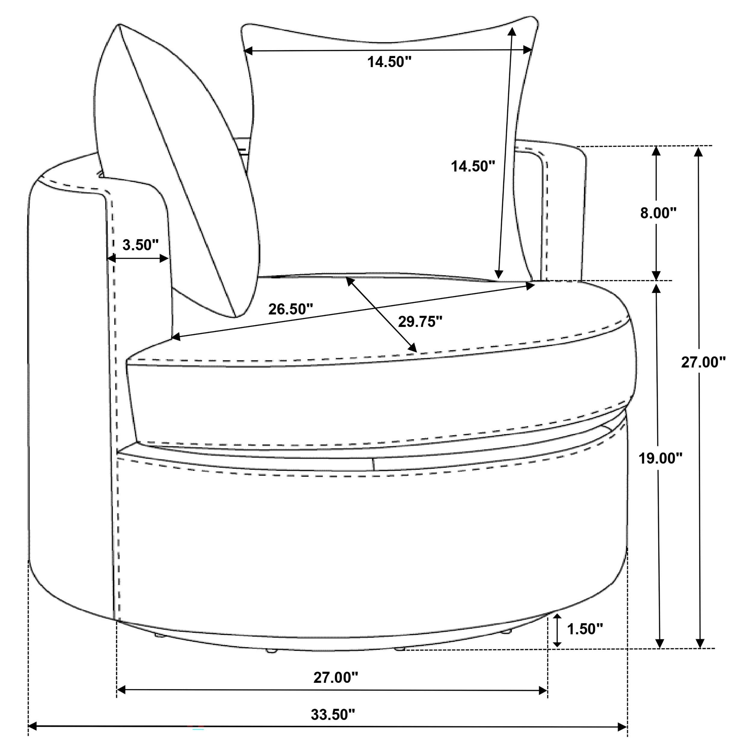 Debbie Upholstered Swivel Accent Chair Camel — view 11
