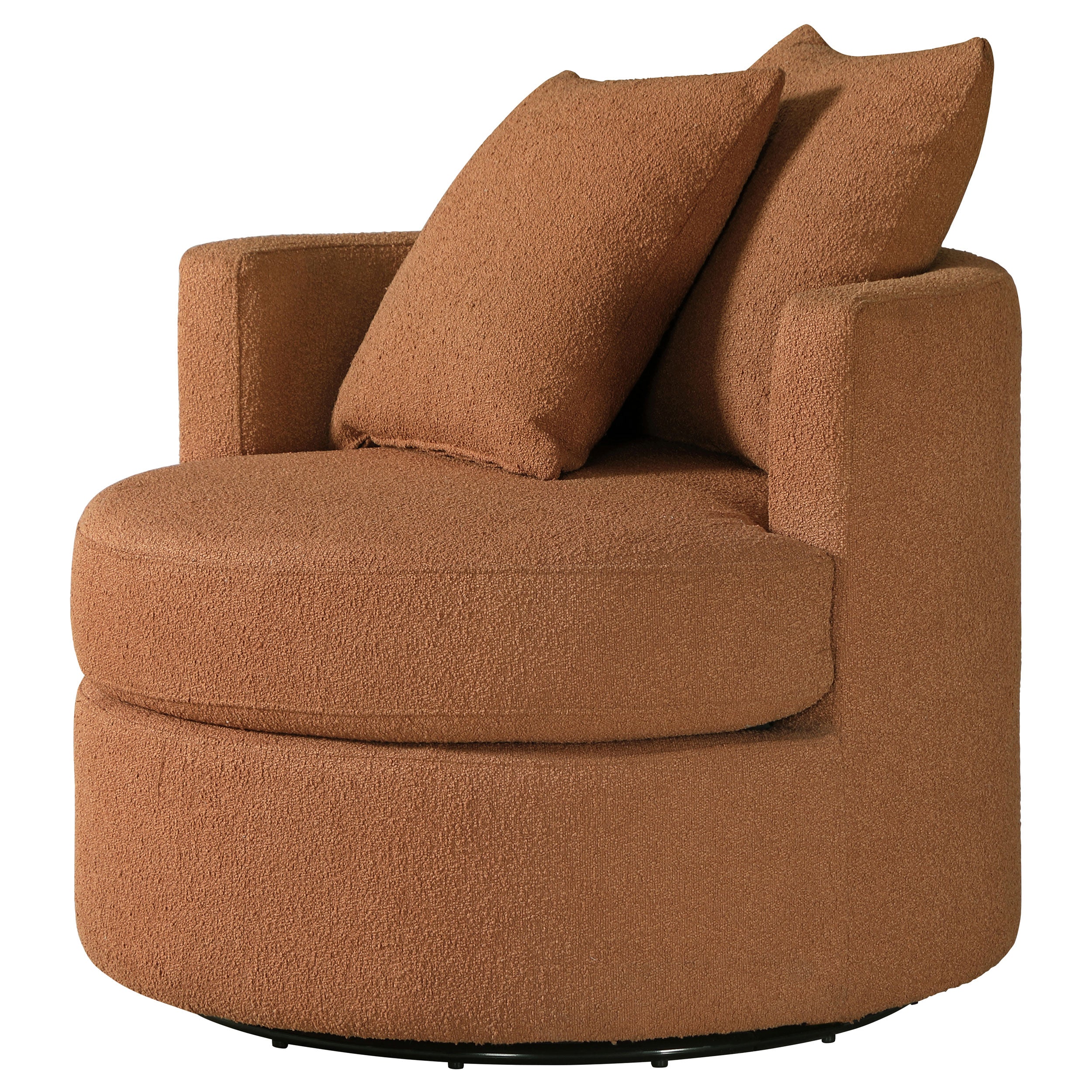 Debbie Upholstered Swivel Accent Chair Burnt Orange — view 4