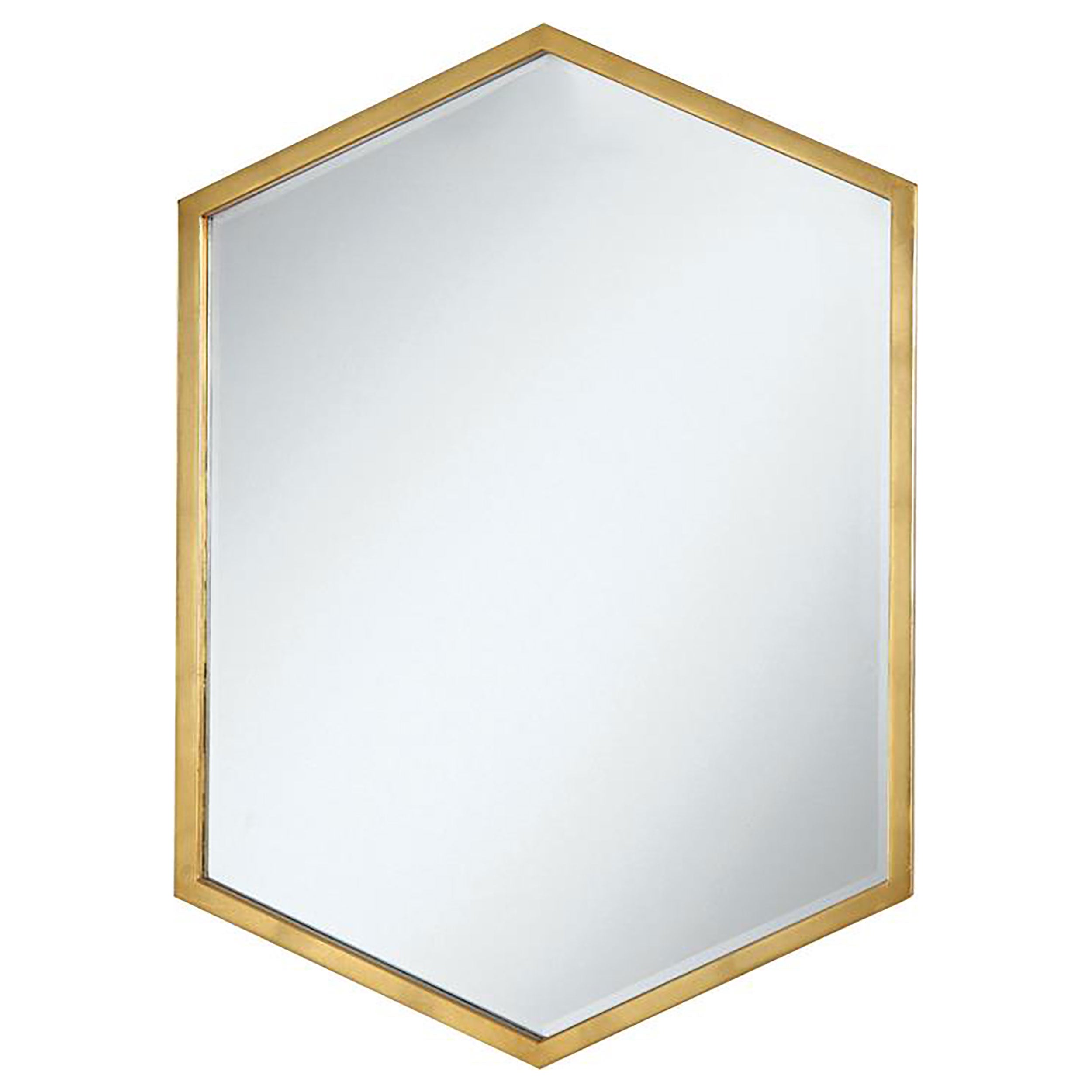Bledel 24 x 34 Inch Hexagonal Wall Mirror Gold — view 1