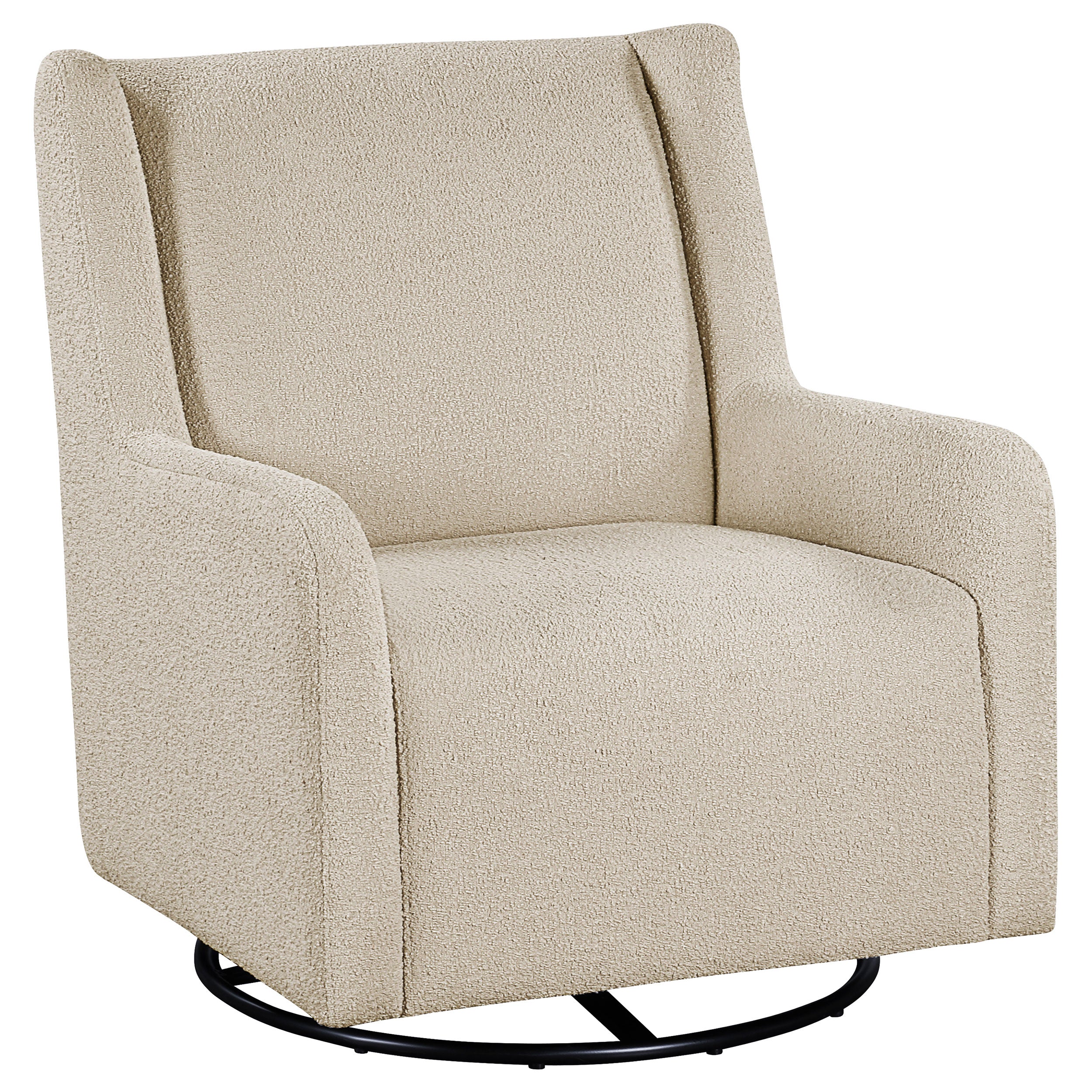 Serra Boucle Upholstered Swivel Glider Sandy Beige — view 1