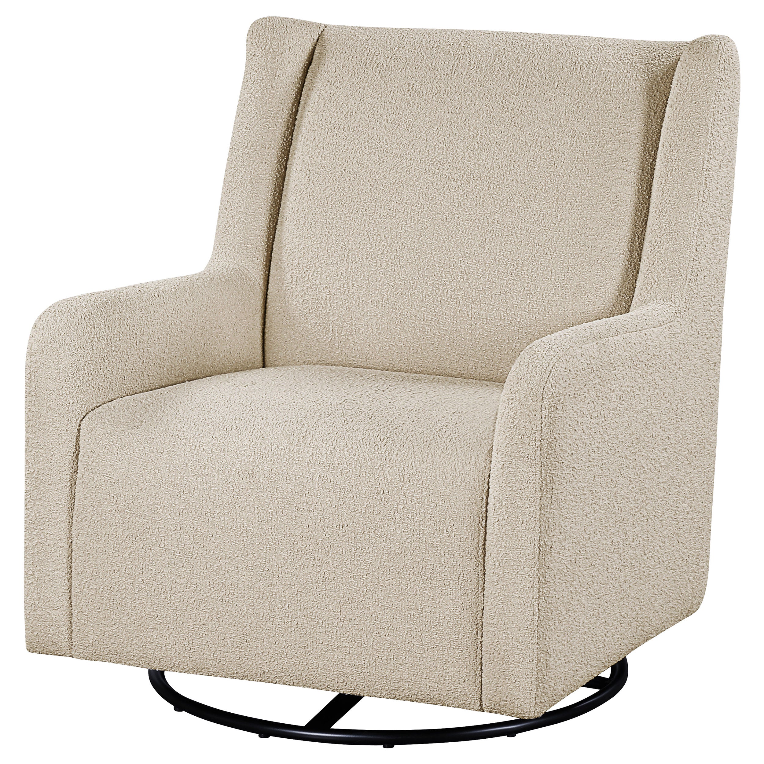 Serra Boucle Upholstered Swivel Glider Sandy Beige — view 4