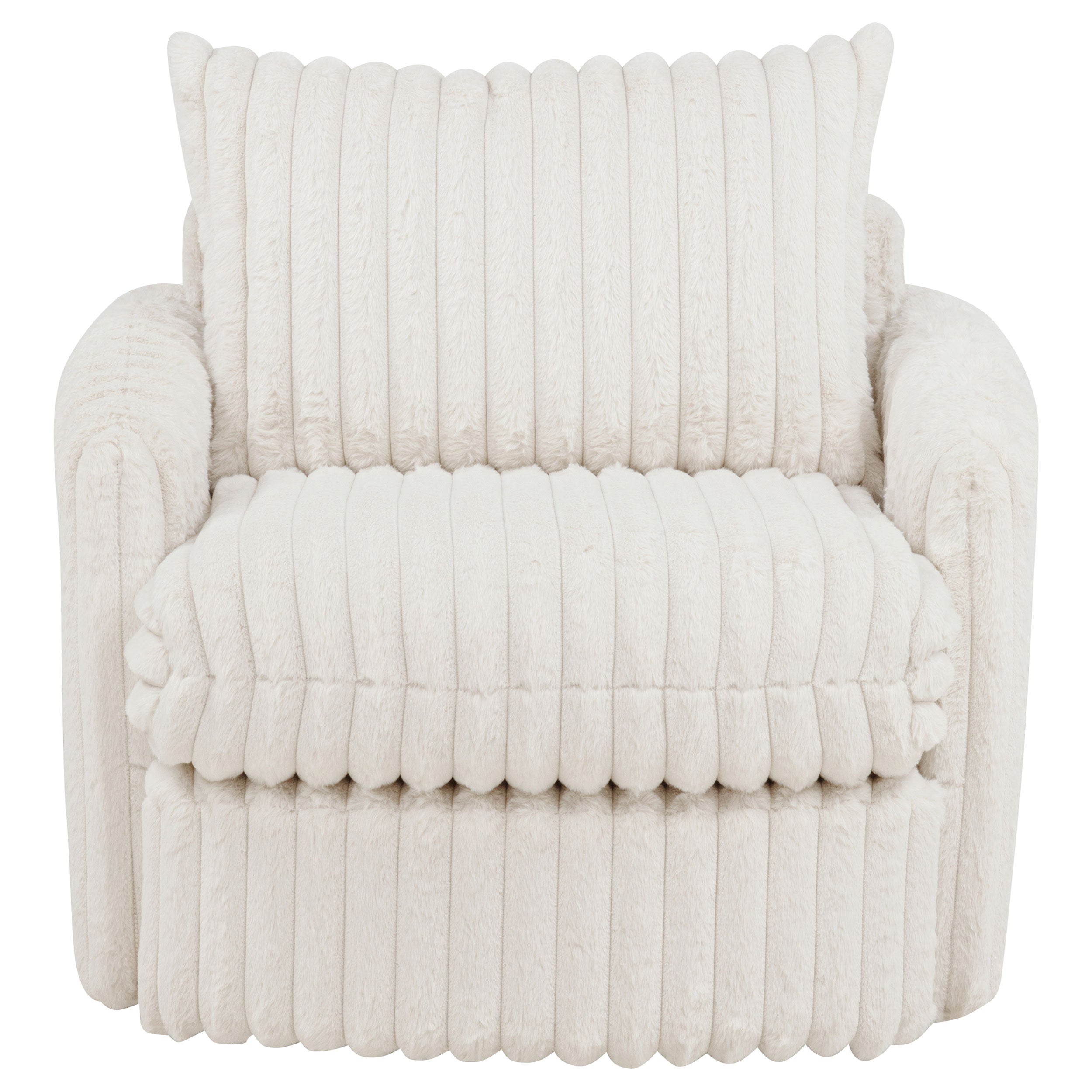 Sarco Corduroy Upholstered Swivel Accent Arm Chair Ivory — view 3
