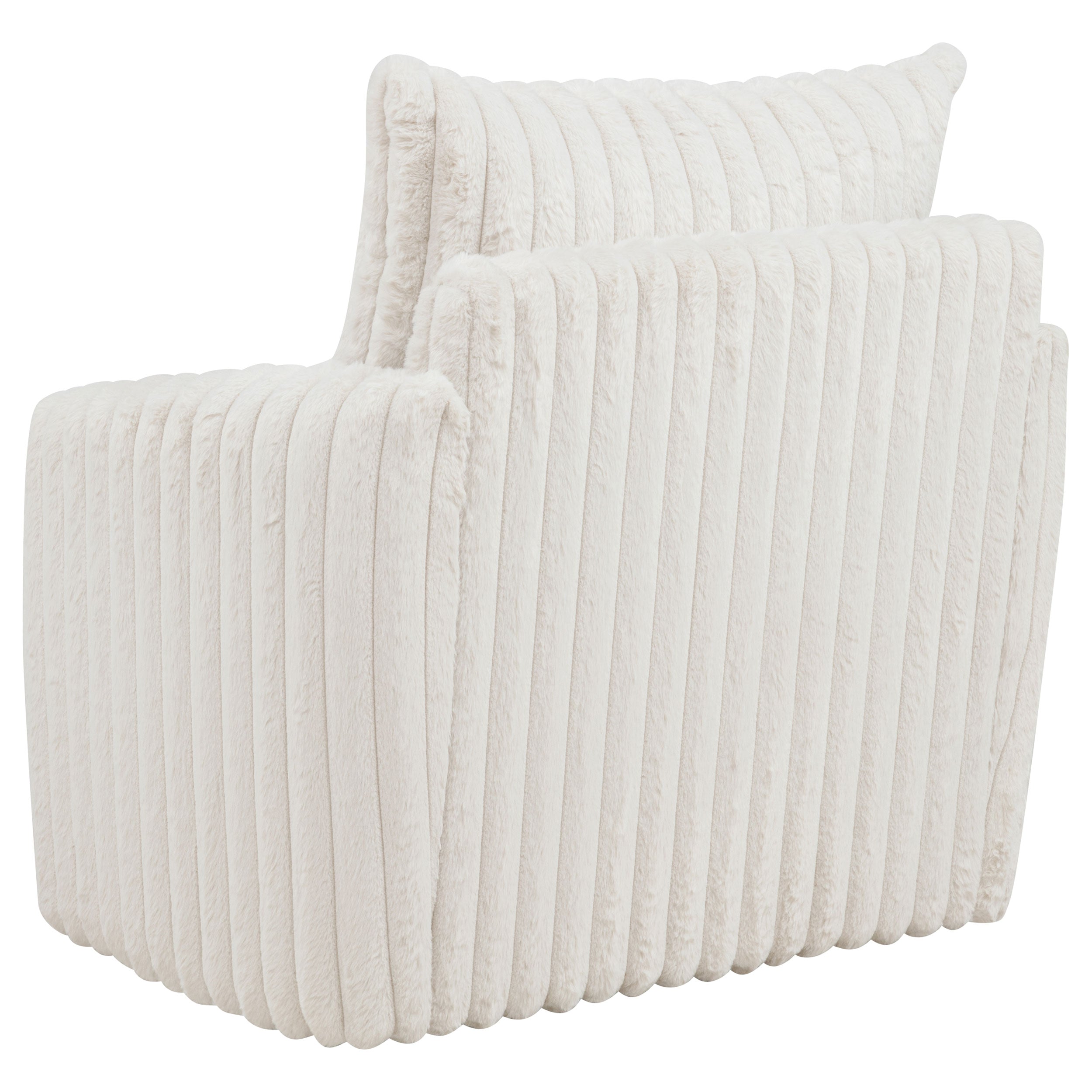 Sarco Corduroy Upholstered Swivel Accent Arm Chair Ivory — view 6