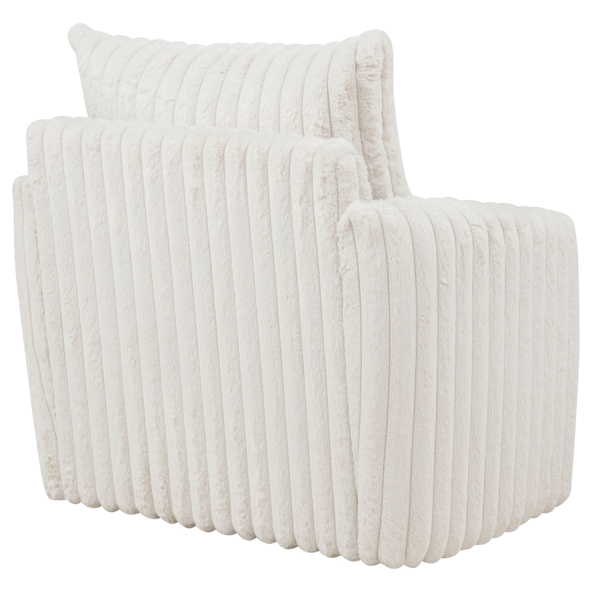 Sarco Corduroy Upholstered Swivel Accent Arm Chair Ivory — view 8