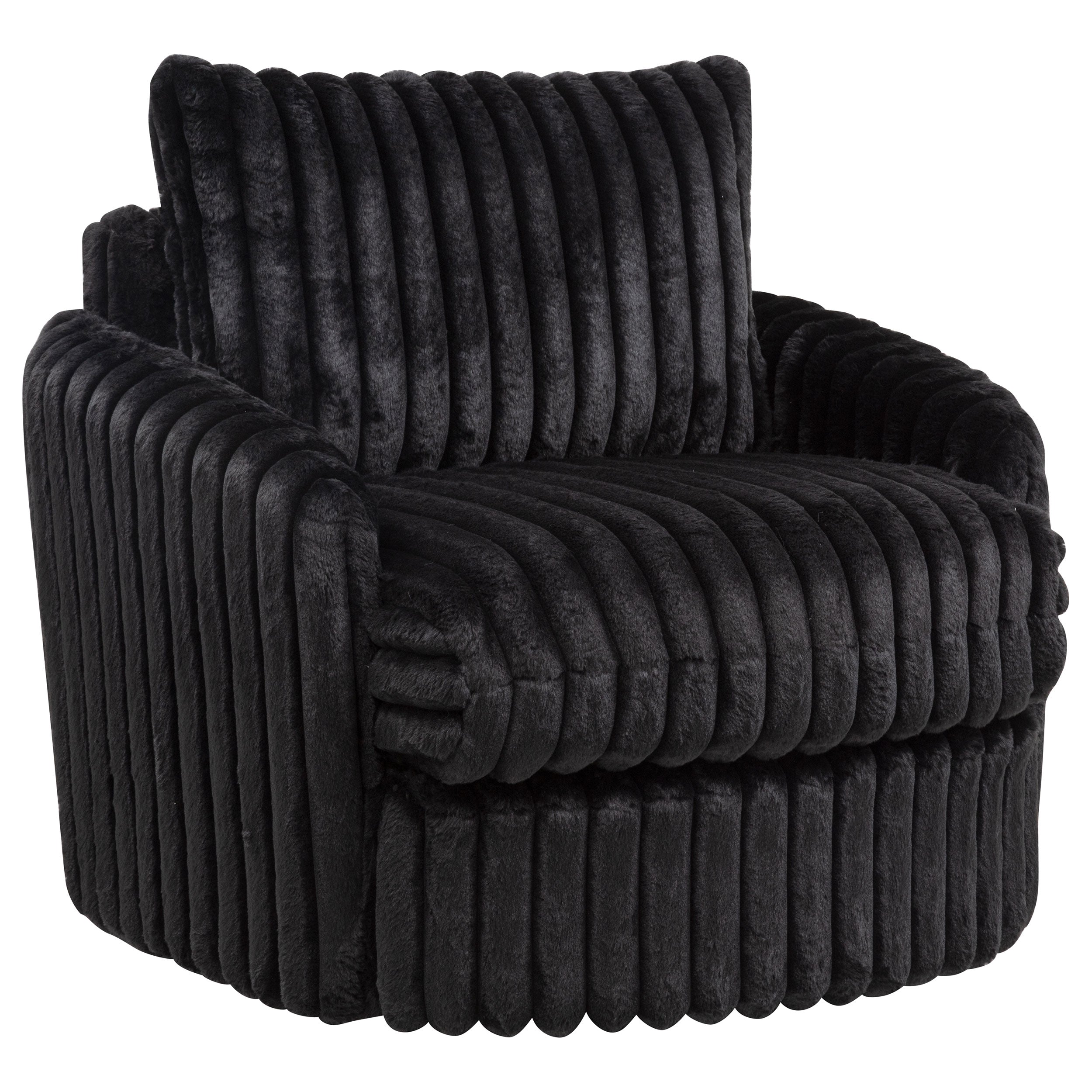 Sarco Corduroy Upholstered Swivel Accent Arm Chair Black — view 1