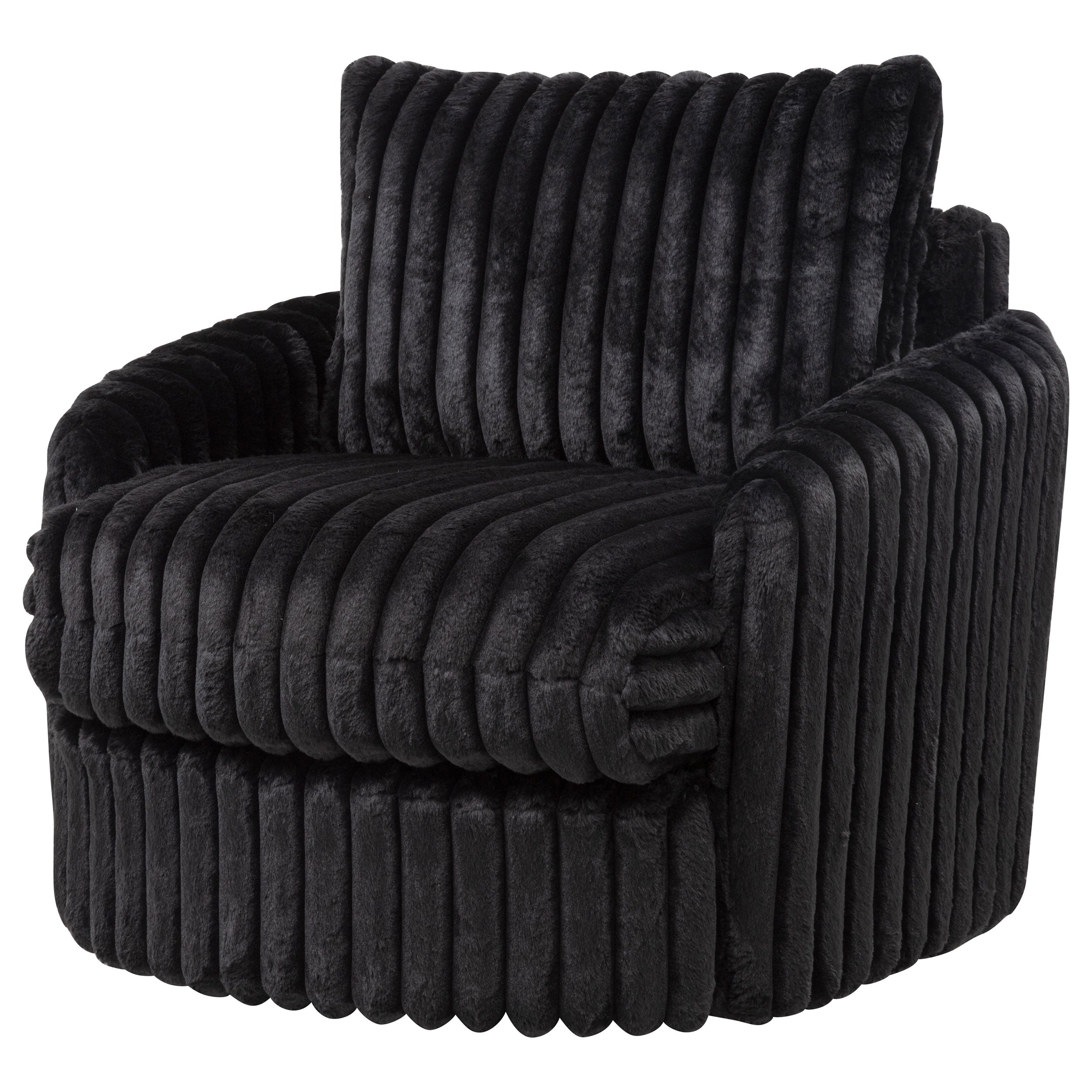Sarco Corduroy Upholstered Swivel Accent Arm Chair Black — view 4