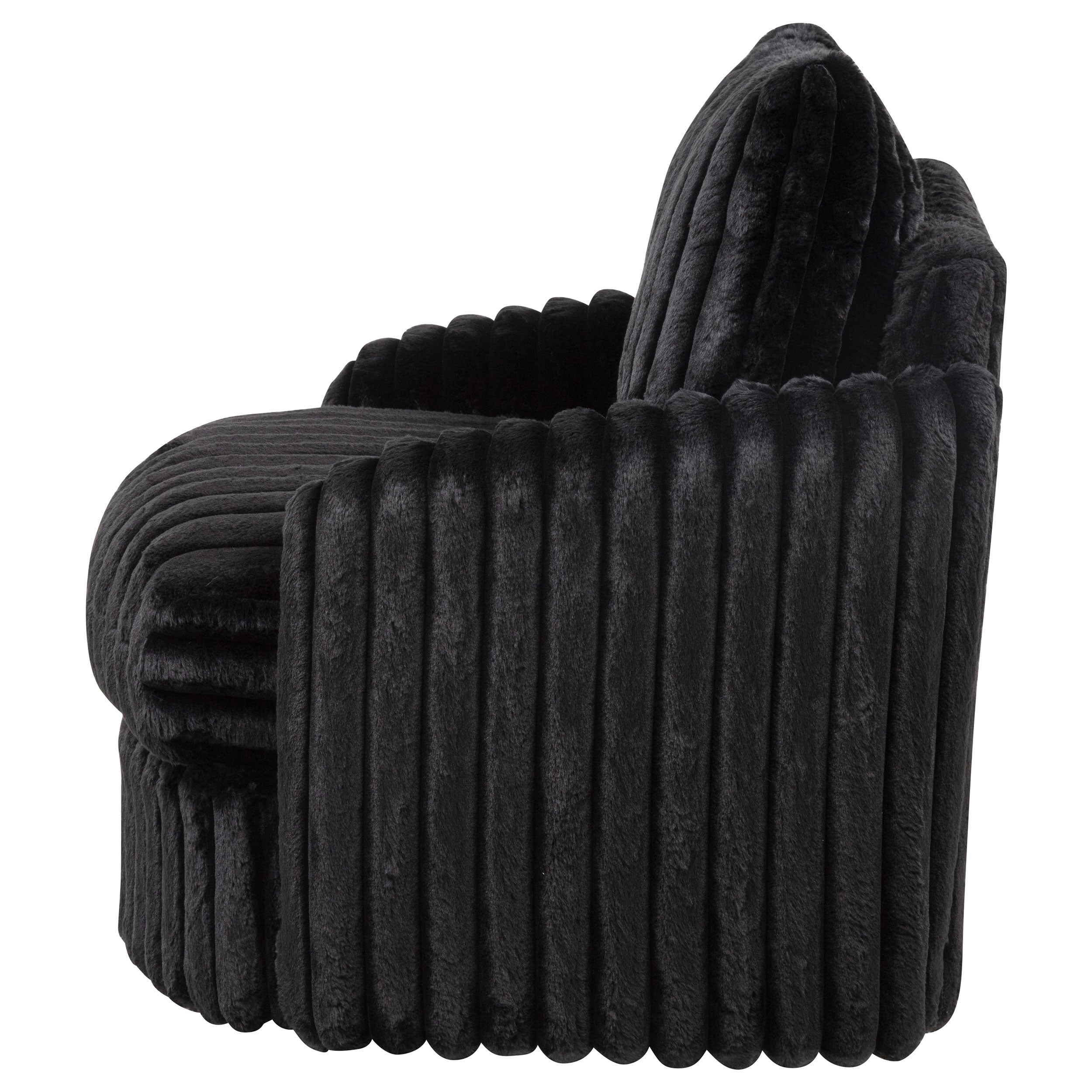 Sarco Corduroy Upholstered Swivel Accent Arm Chair Black — view 5