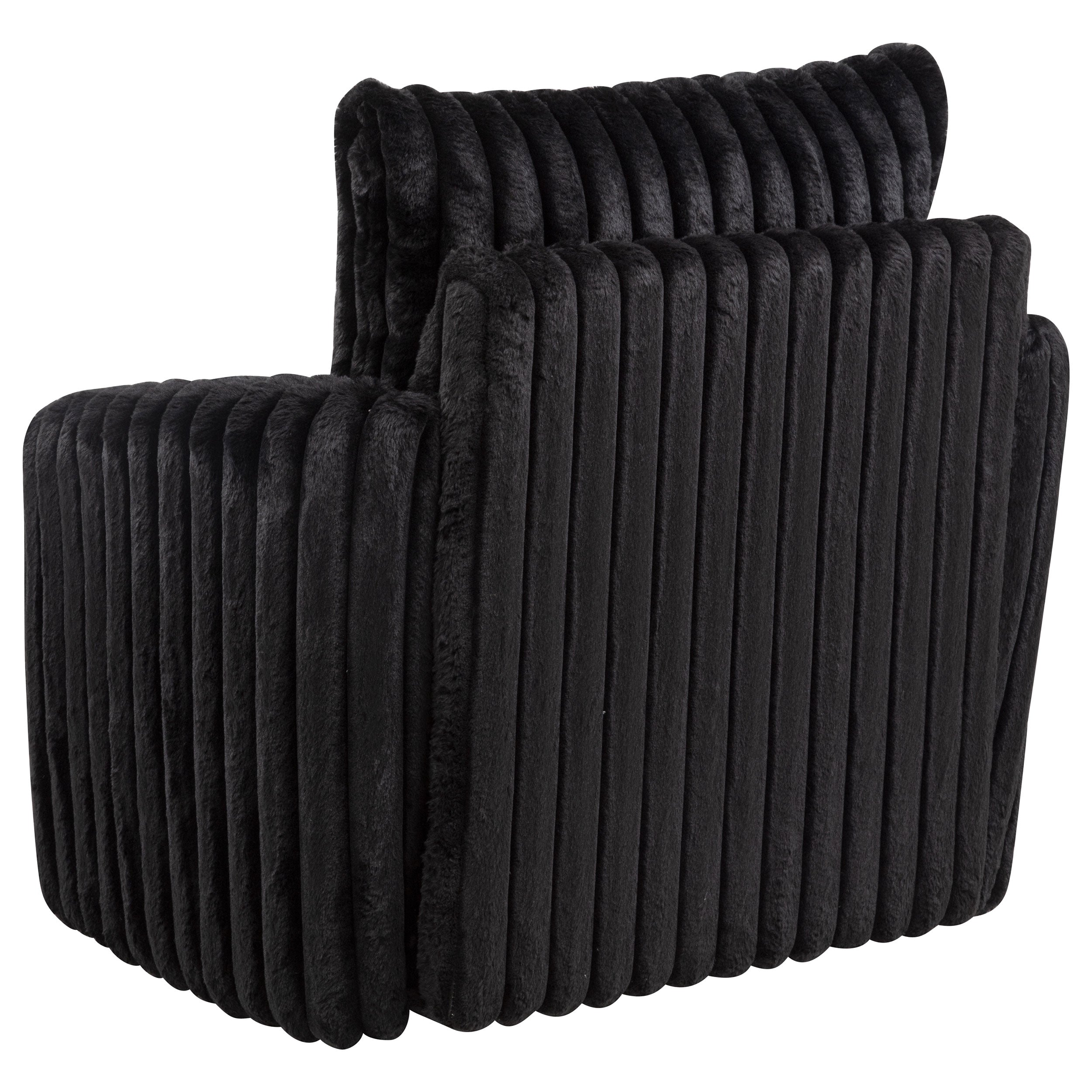 Sarco Corduroy Upholstered Swivel Accent Arm Chair Black — view 6