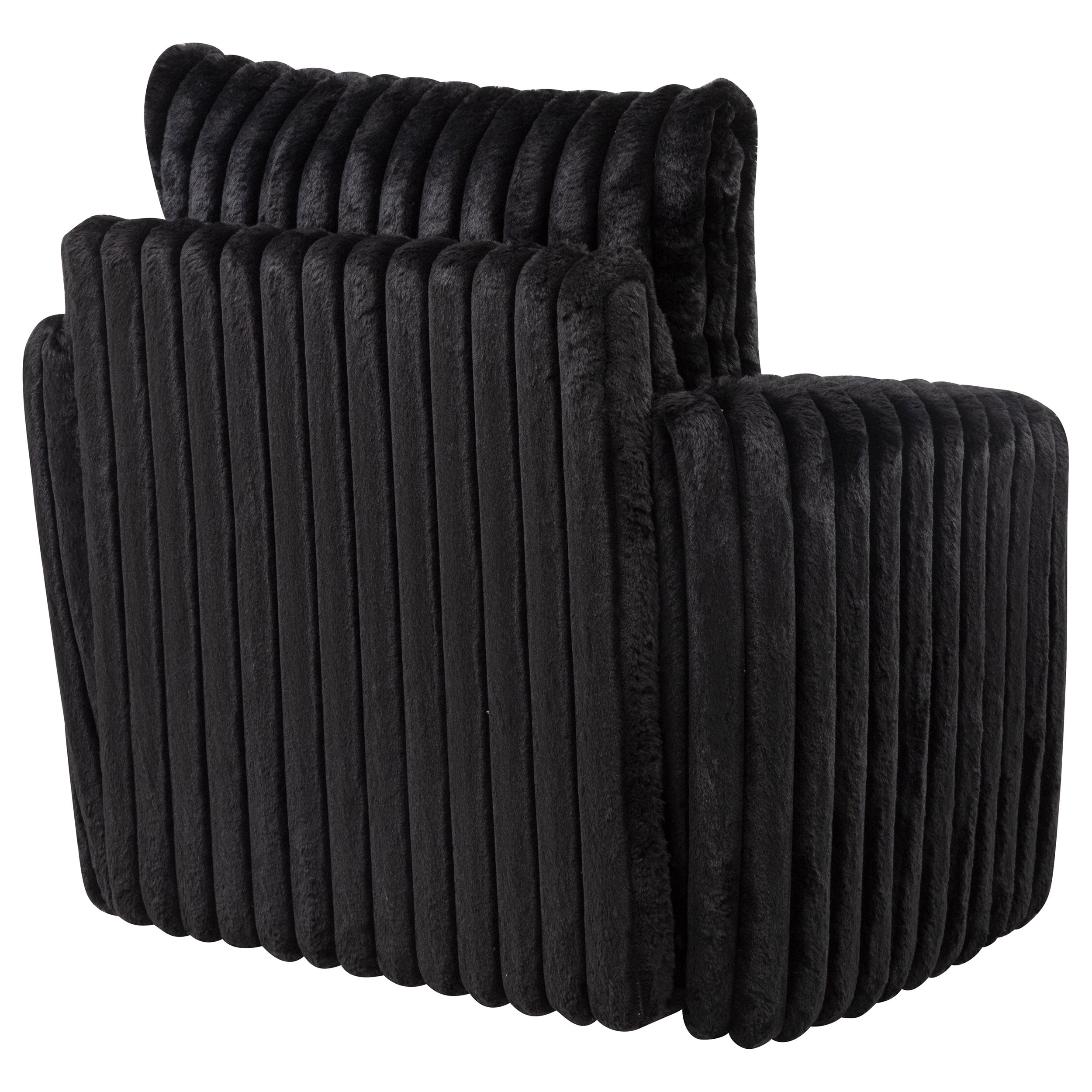 Sarco Corduroy Upholstered Swivel Accent Arm Chair Black — view 8
