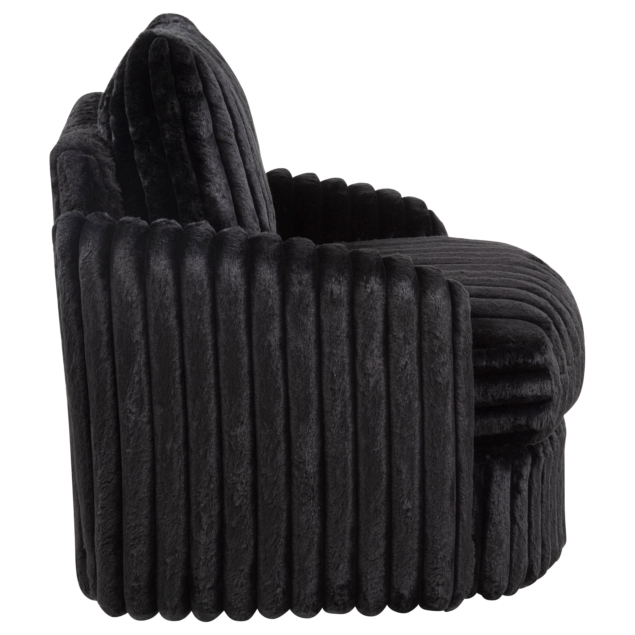 Sarco Corduroy Upholstered Swivel Accent Arm Chair Black — view 9