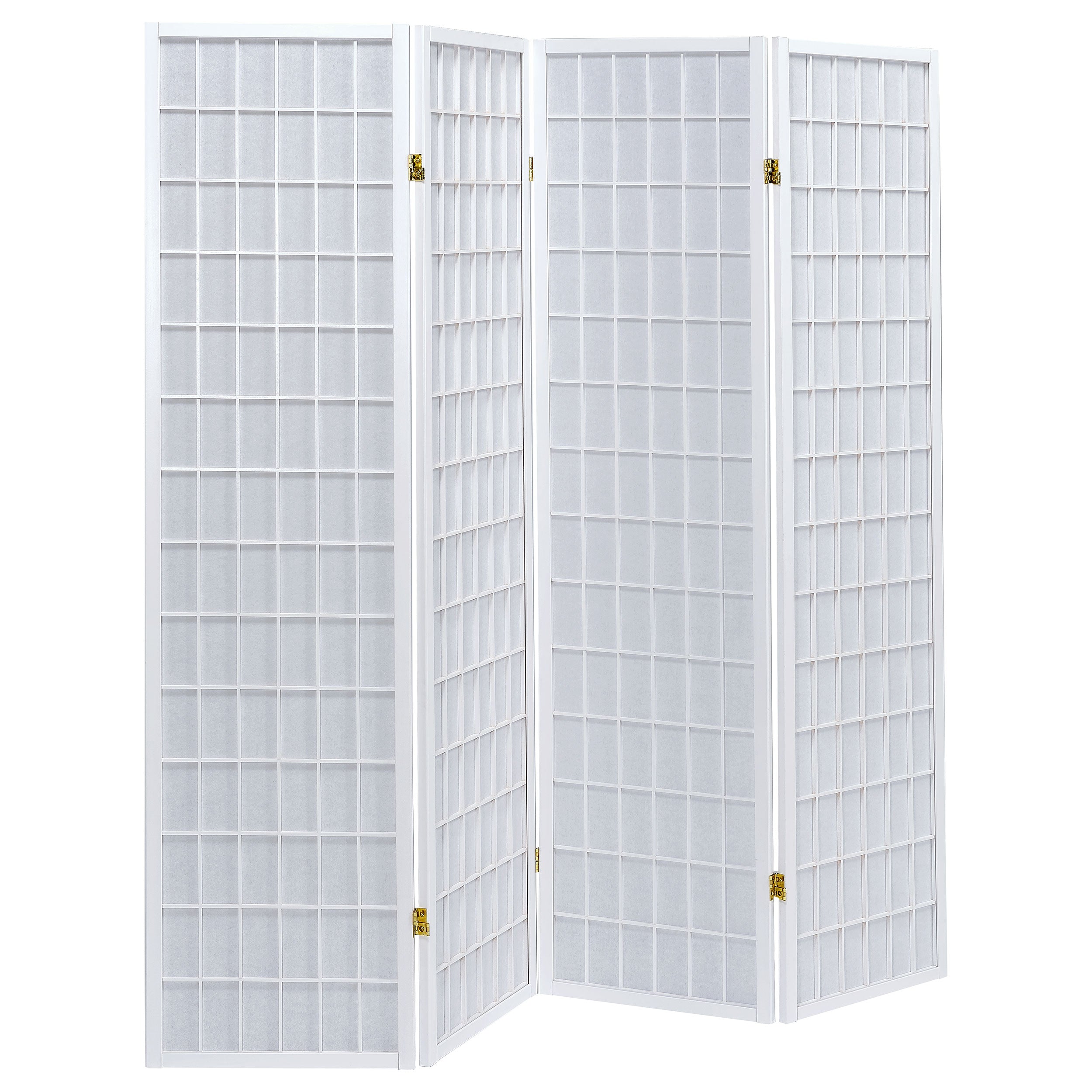 Roberto 4-Panel Room Divider Folding Shoji Screen White — view 1
