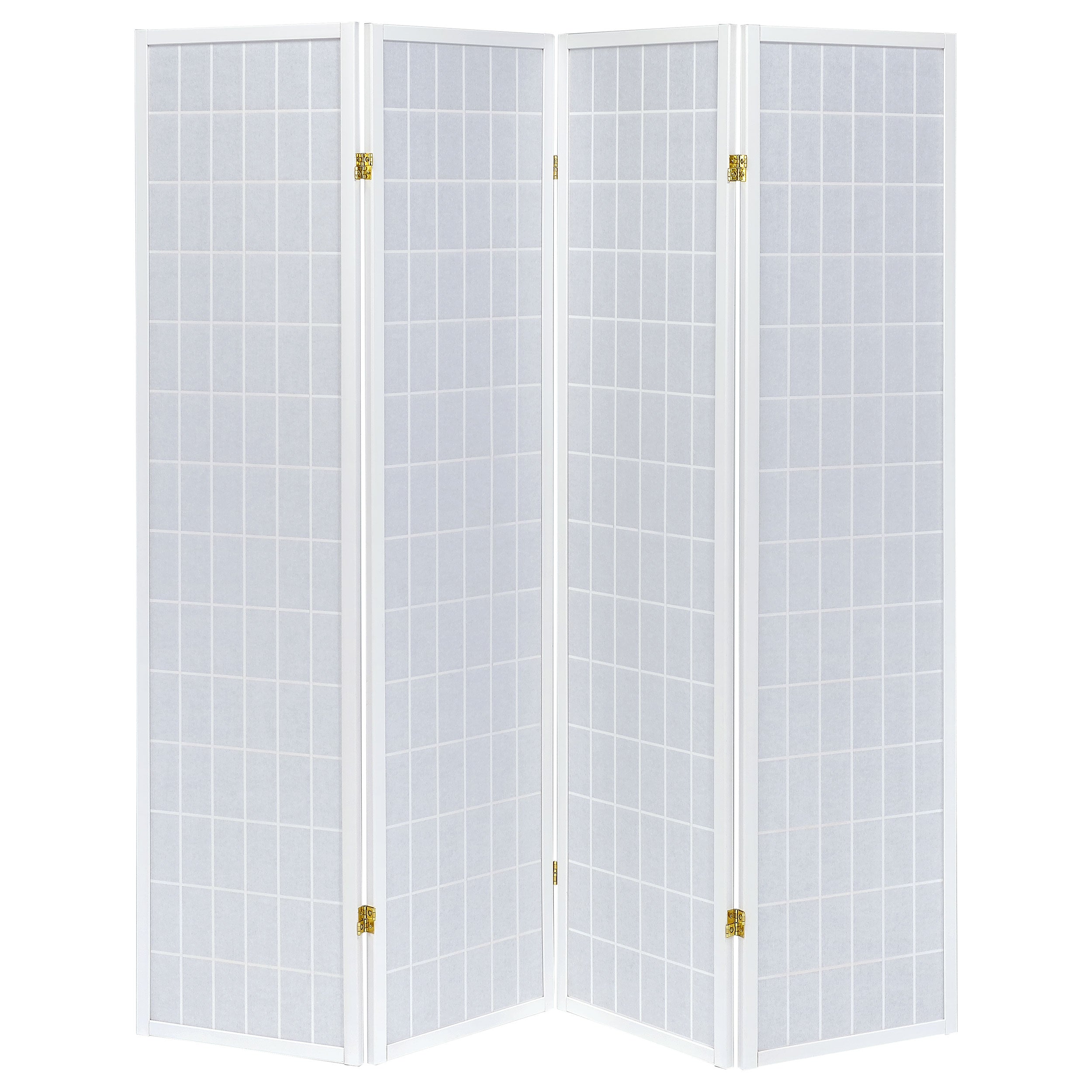 Roberto 4-Panel Room Divider Folding Shoji Screen White — view 4