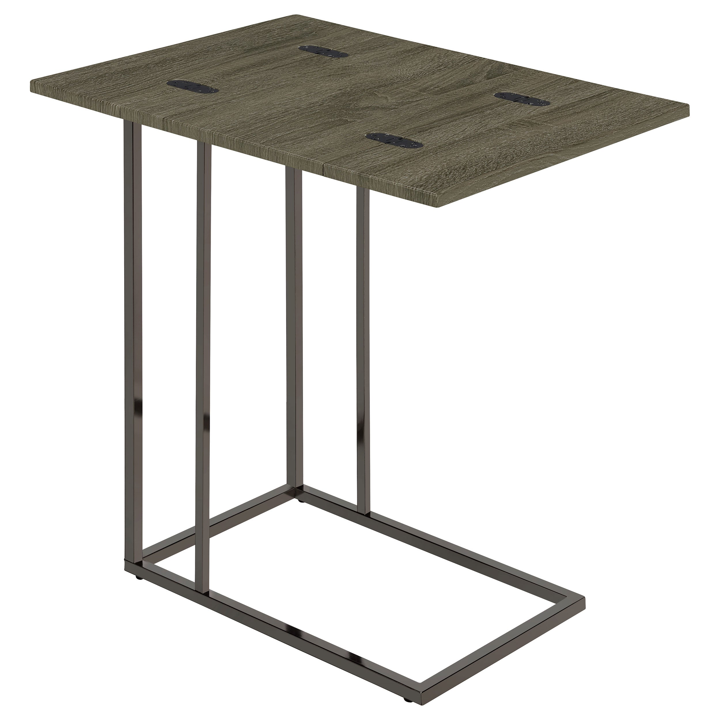 Pedro Expandable C-Shaped Sofa Side Table Weathered Grey — view 4