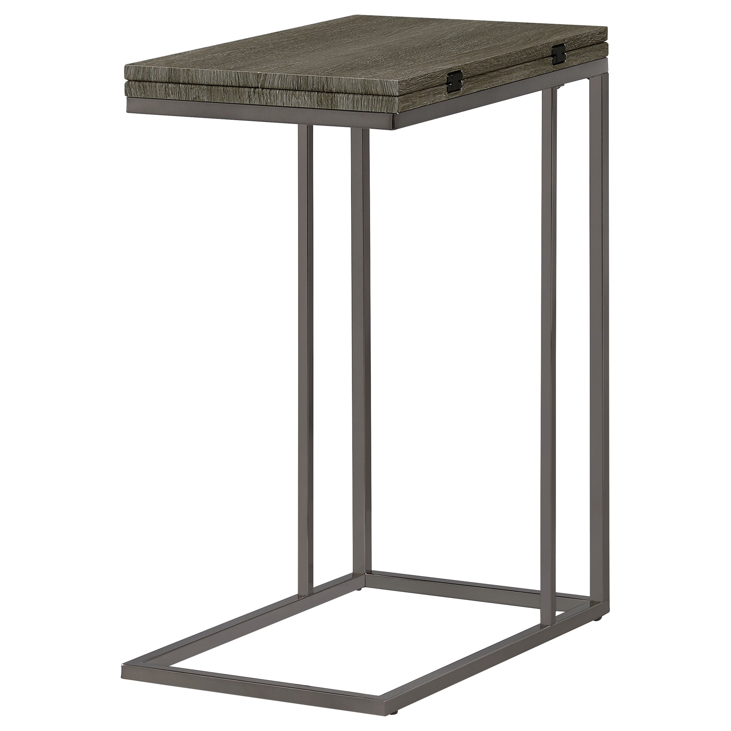 Pedro Expandable C-Shaped Sofa Side Table Weathered Grey — view 6