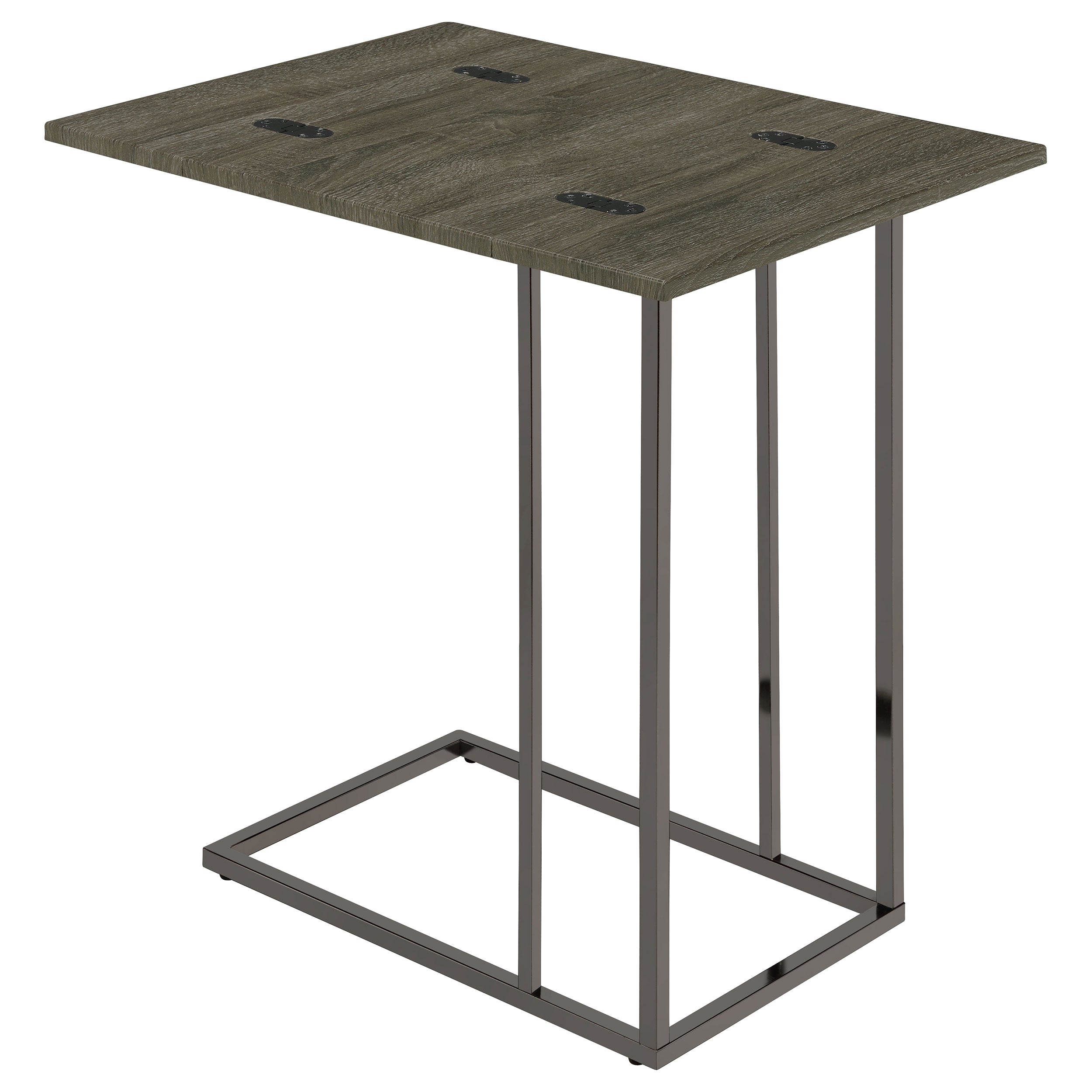 Pedro Expandable C-Shaped Sofa Side Table Weathered Grey — view 9