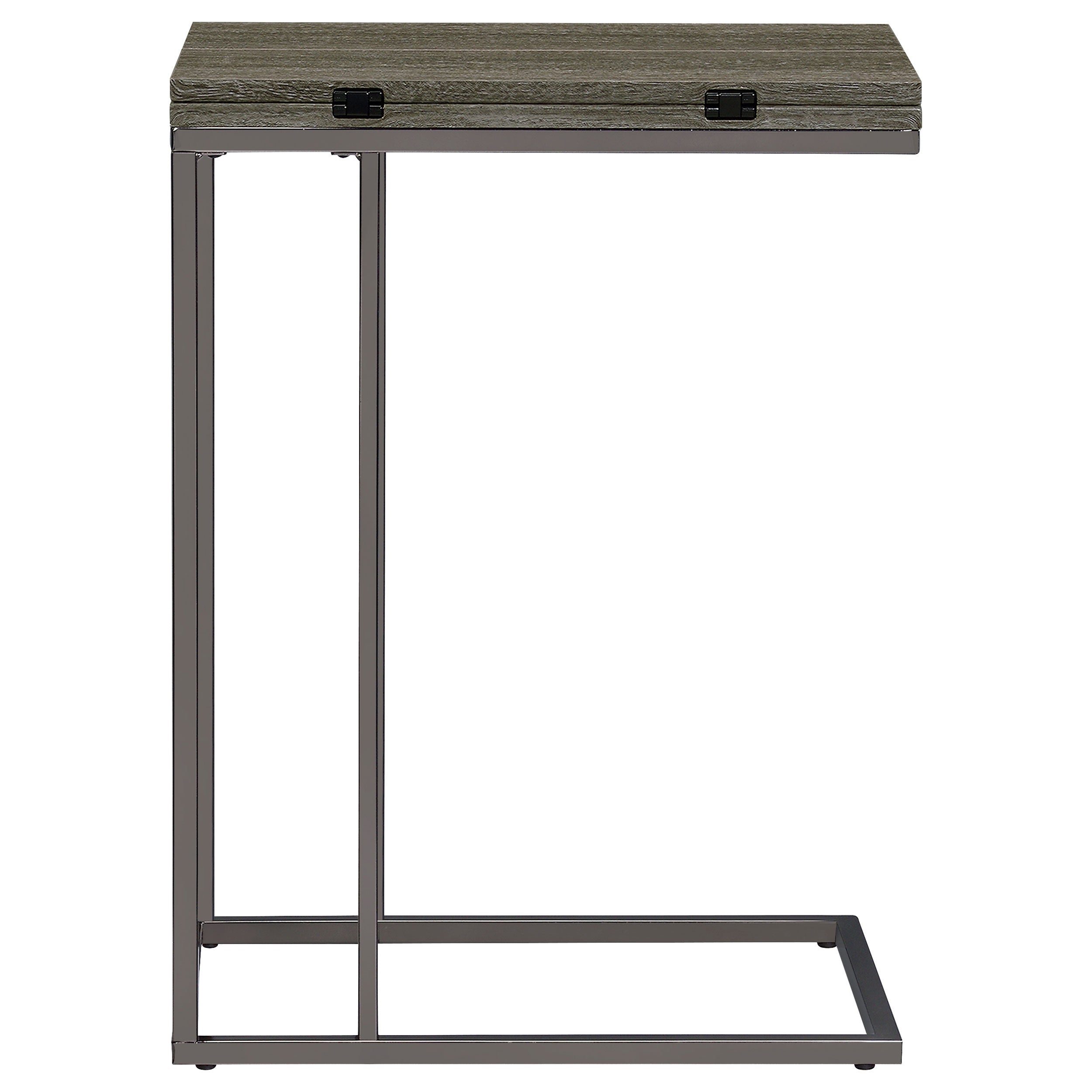 Pedro Expandable C-Shaped Sofa Side Table Weathered Grey — view 12