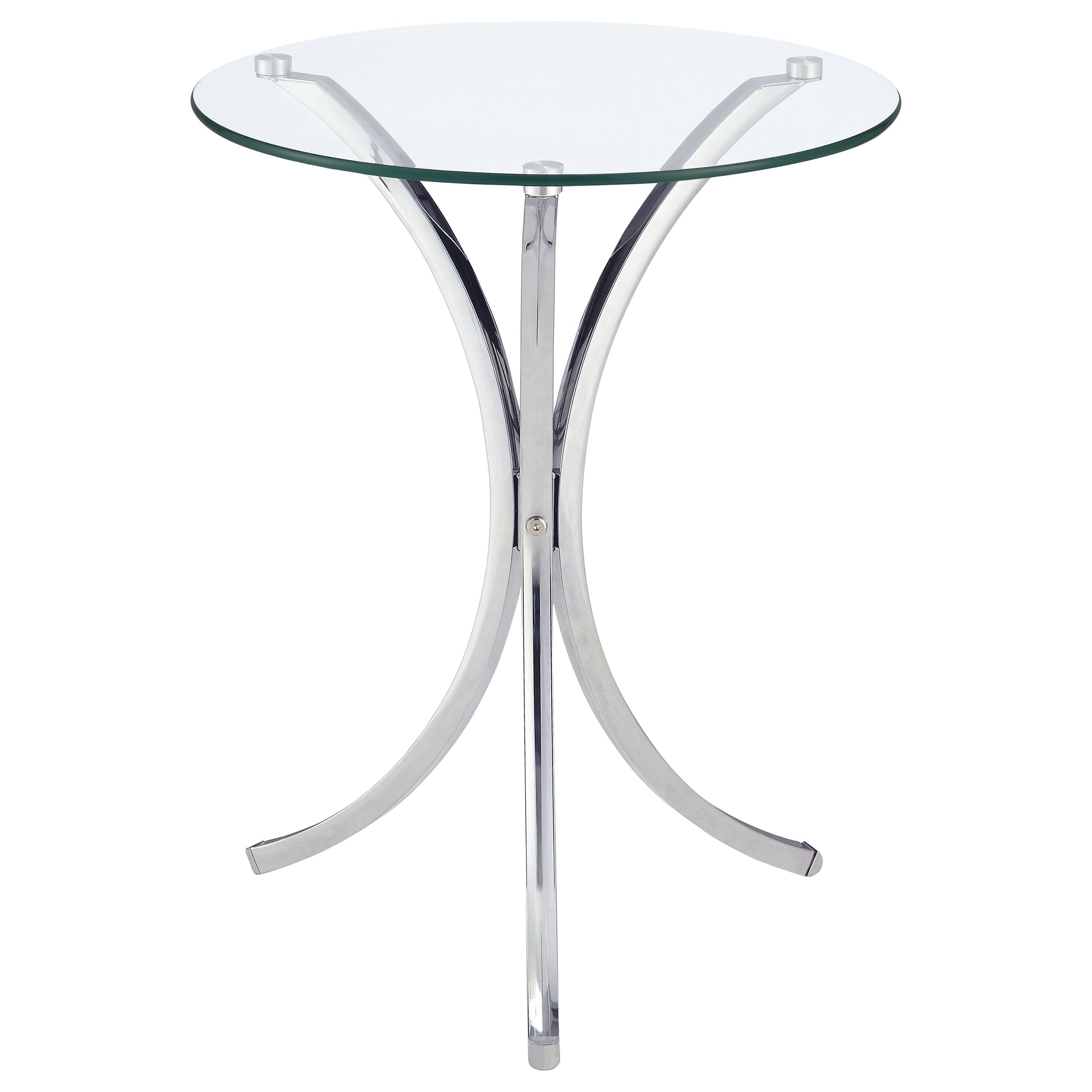 Eloise Round Glass Top Accent Side Table Chrome — view 1