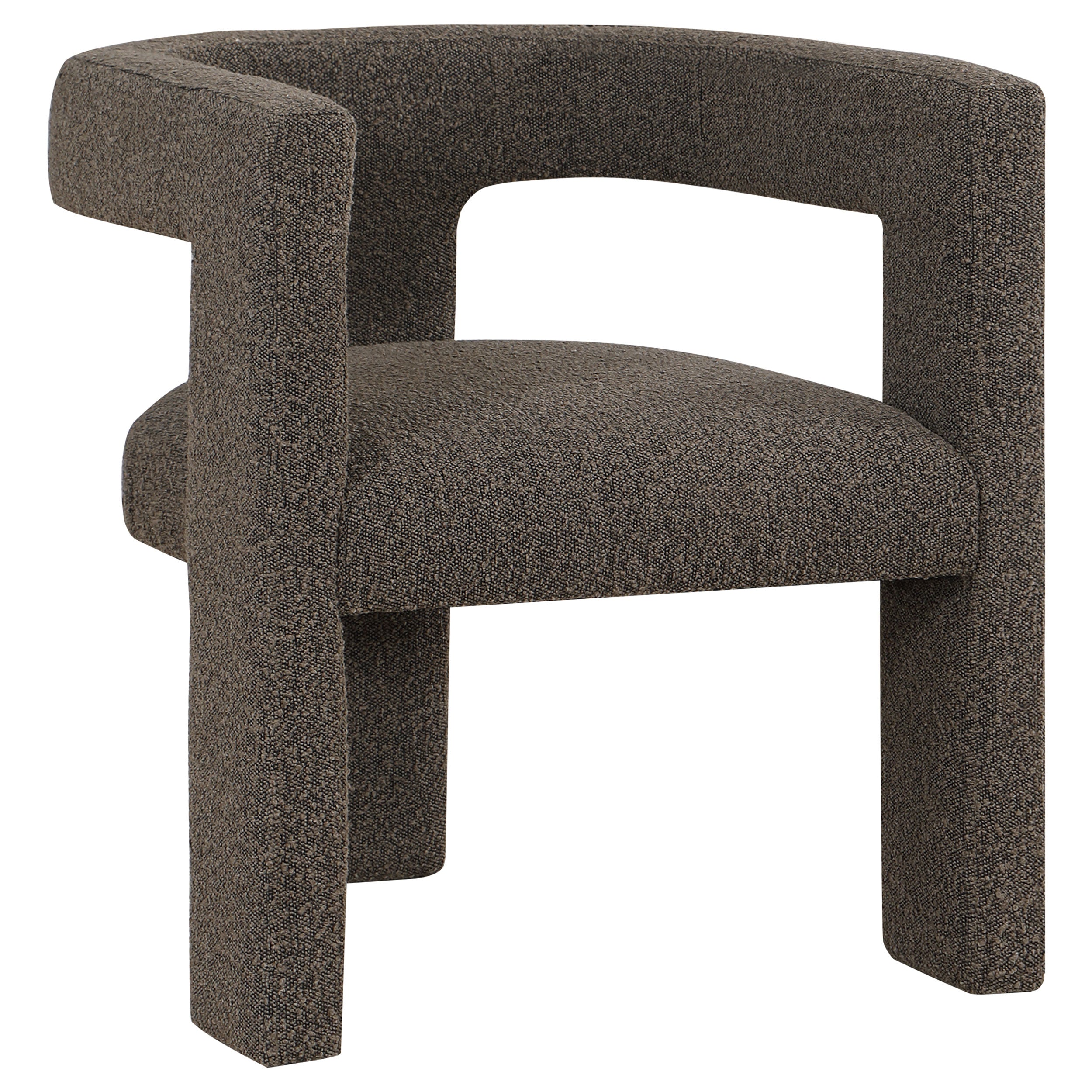 Petra Boucle Upholstered Accent Side Chair Chocolate Brown — view 1