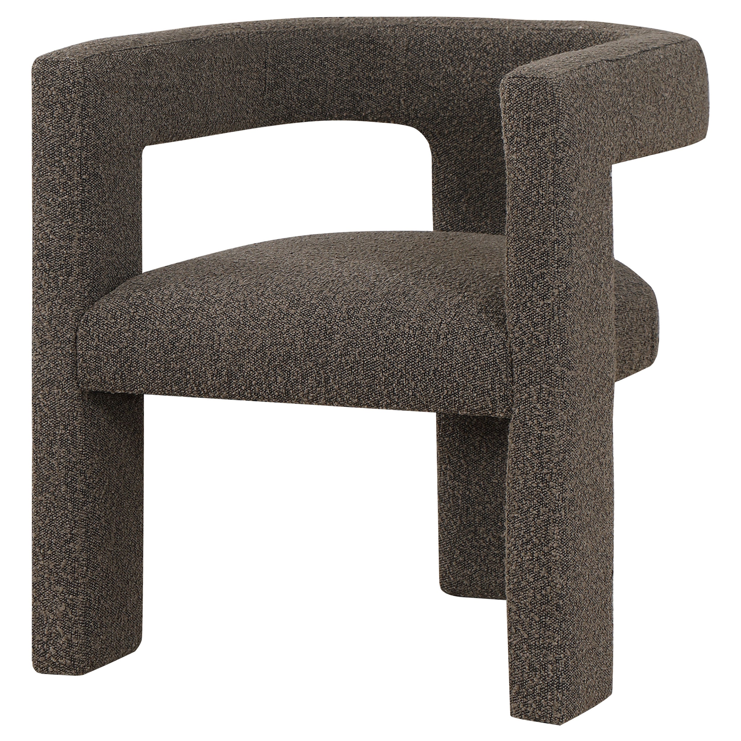 Petra Boucle Upholstered Accent Side Chair Chocolate Brown — view 4