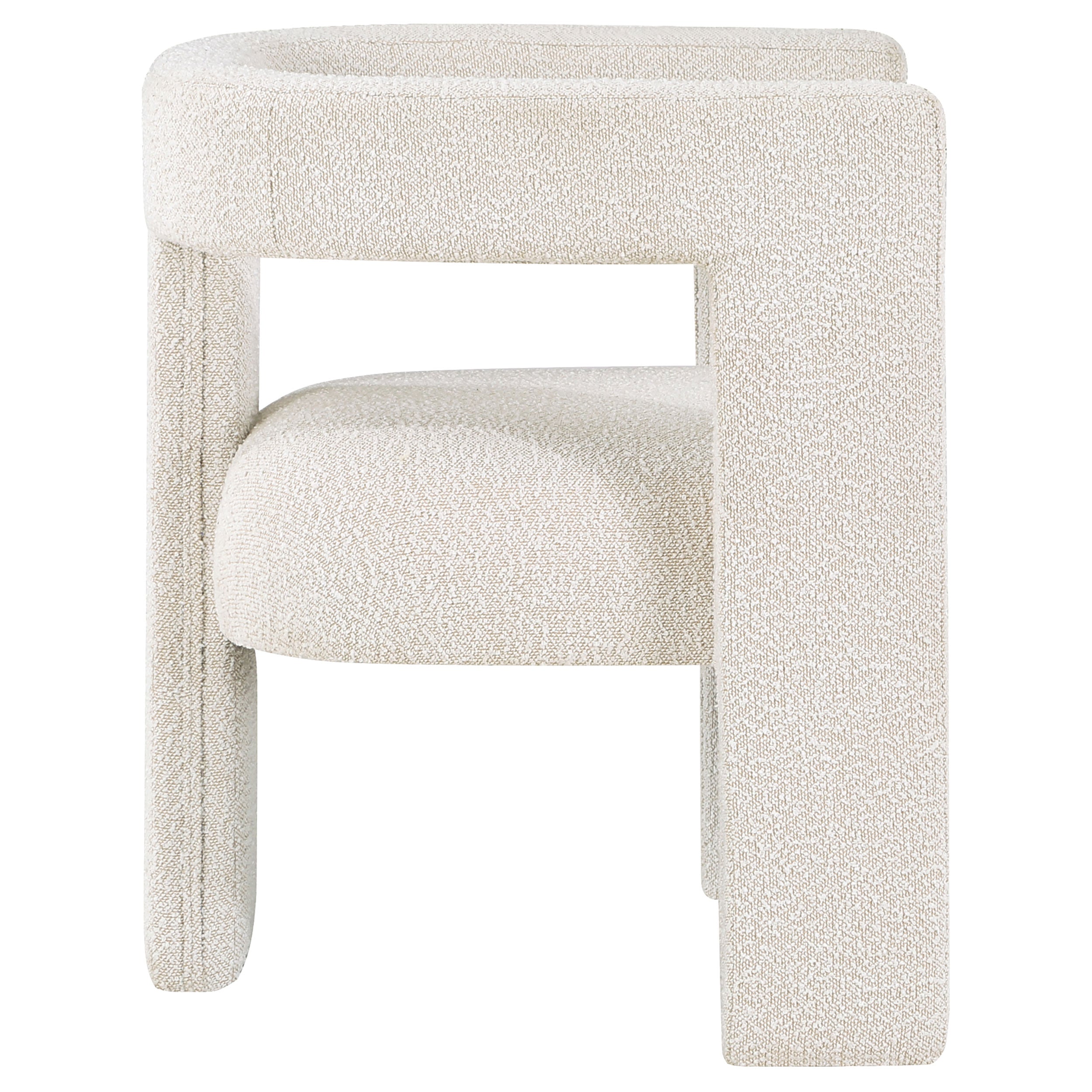 Petra Boucle Upholstered Accent Side Chair White — view 9