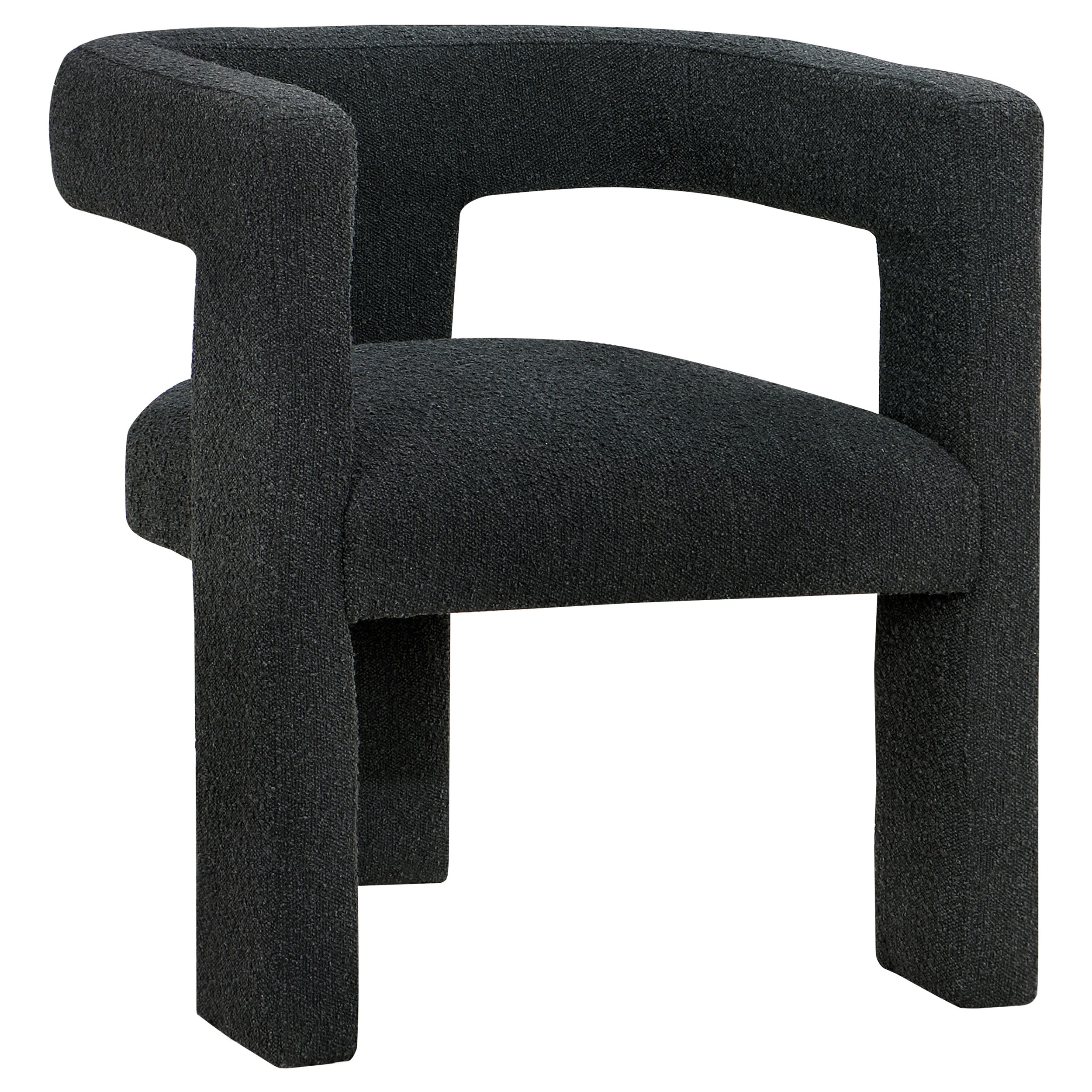 Petra Boucle Upholstered Accent Side Chair Black — view 1