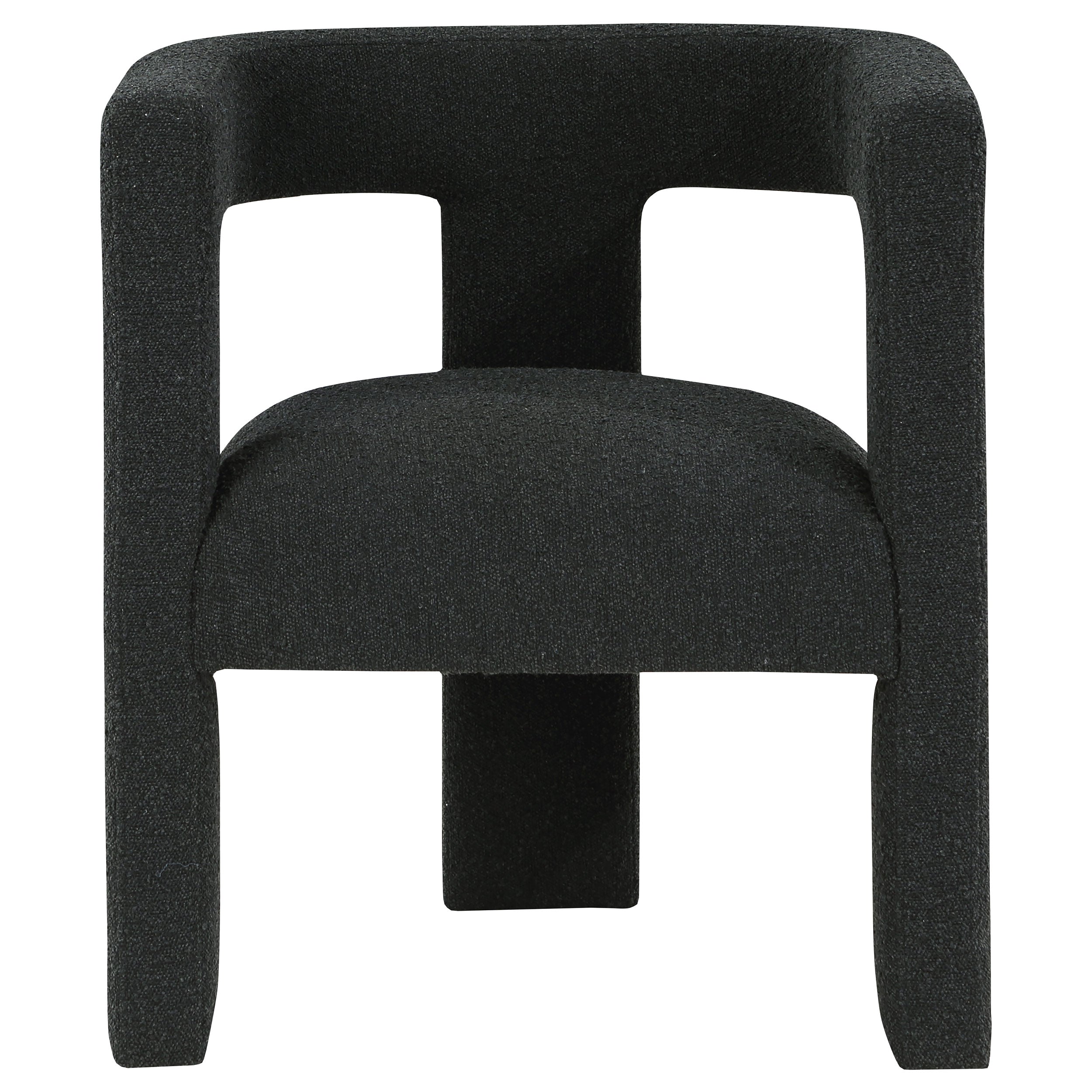 Petra Boucle Upholstered Accent Side Chair Black — view 3