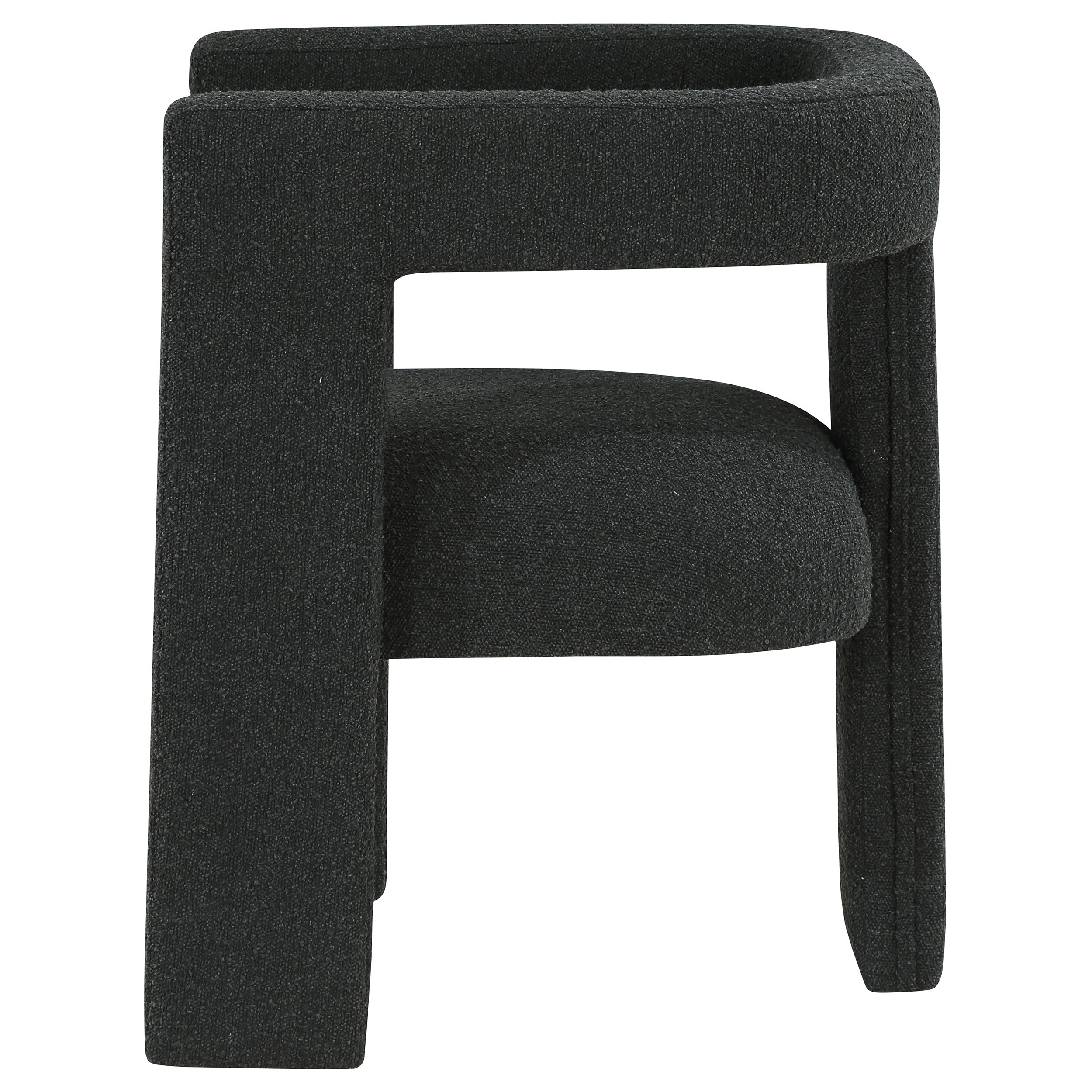Petra Boucle Upholstered Accent Side Chair Black — view 5